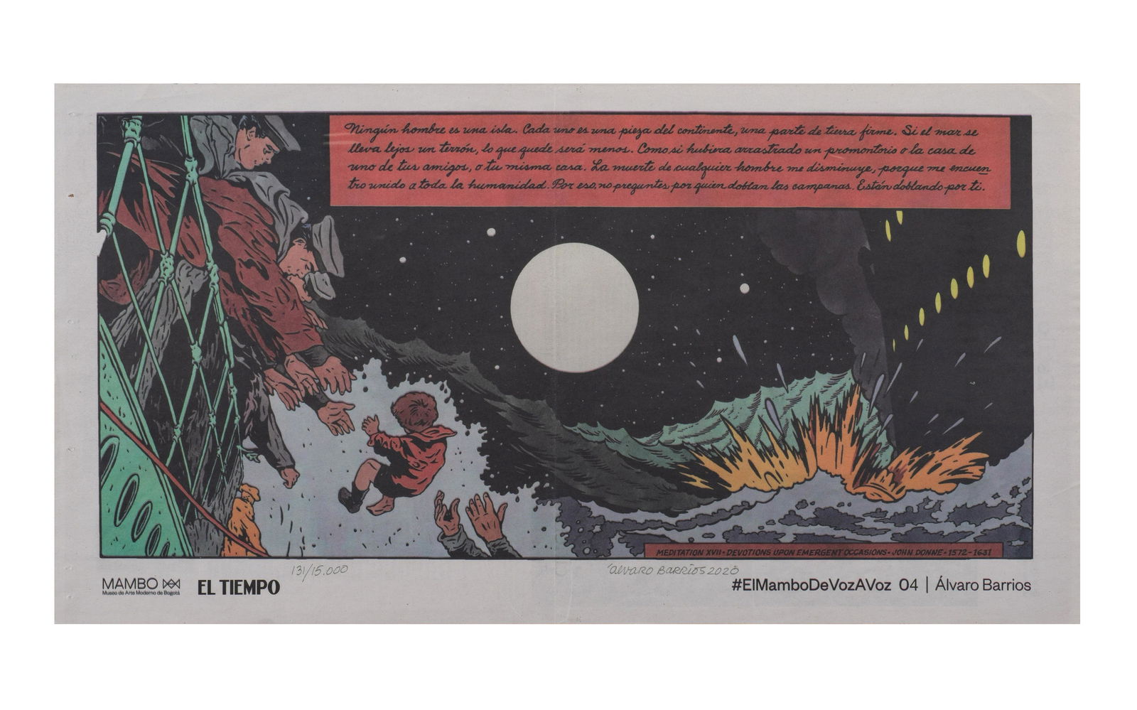 ALVARO BARRIOS (1945, Colombia) Grabado popular publicado en un periodico, 2020 Impresion offset: Buen estado de conservacion.Coleccion privada.Firmado.