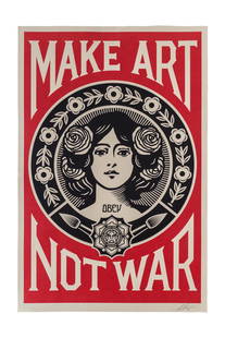 SHEPARD FAIREY (1970, Estados Unidos): Make art not war, sf.Litografia offset sobre papelMedidas: 91 x 61 cmEdicion Abierta