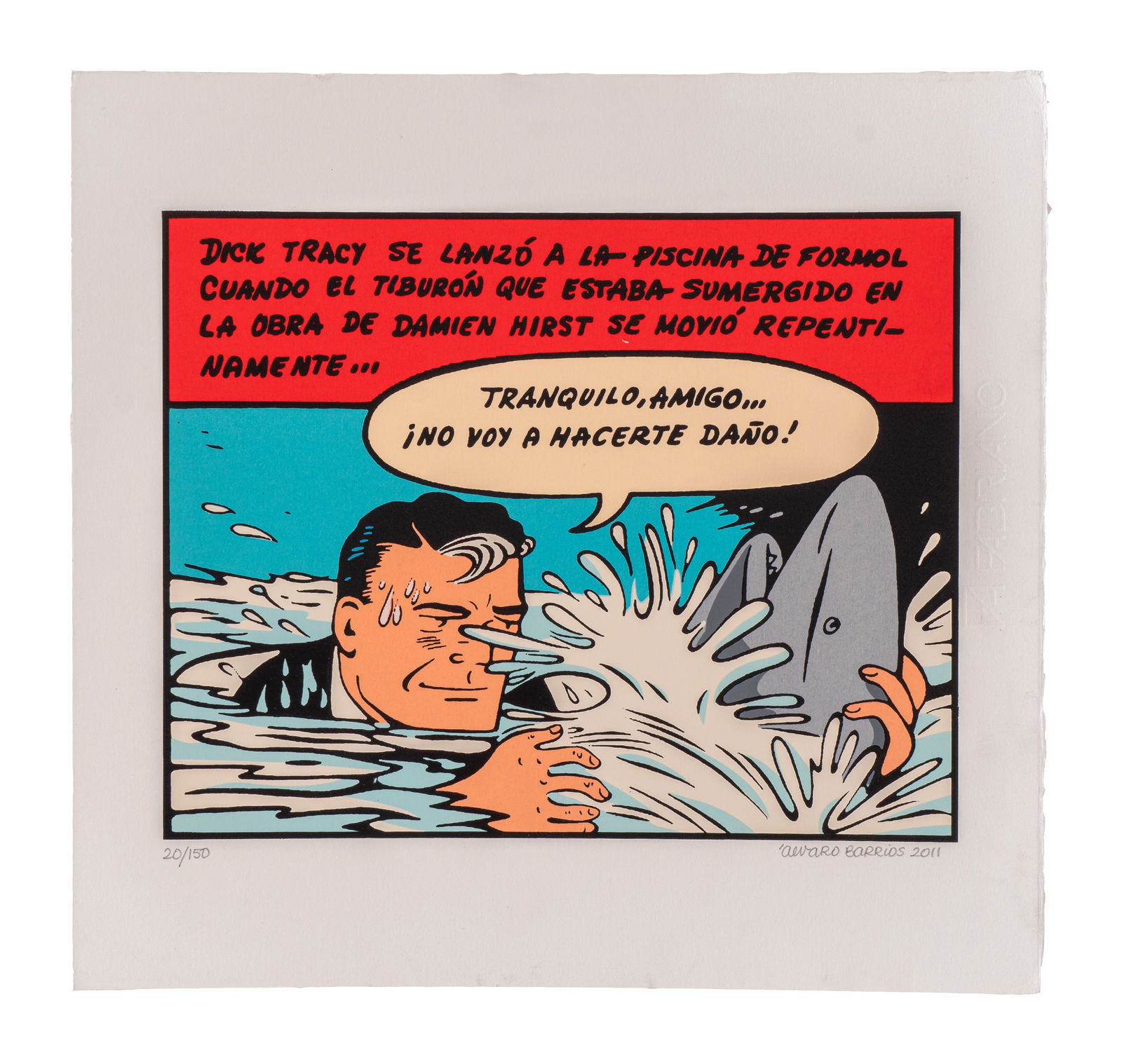 ALVARO BARRIOS (1945, Colombia): Tiburon, 2011Serigrafia sobre papelMedidas: 33.5 x 35 cmEdicion 20/150