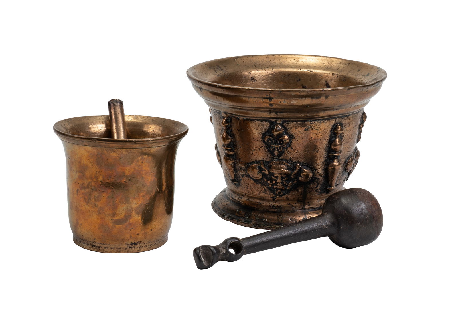 Pareja de morteros en bronce, S.XIX (1 of 1)