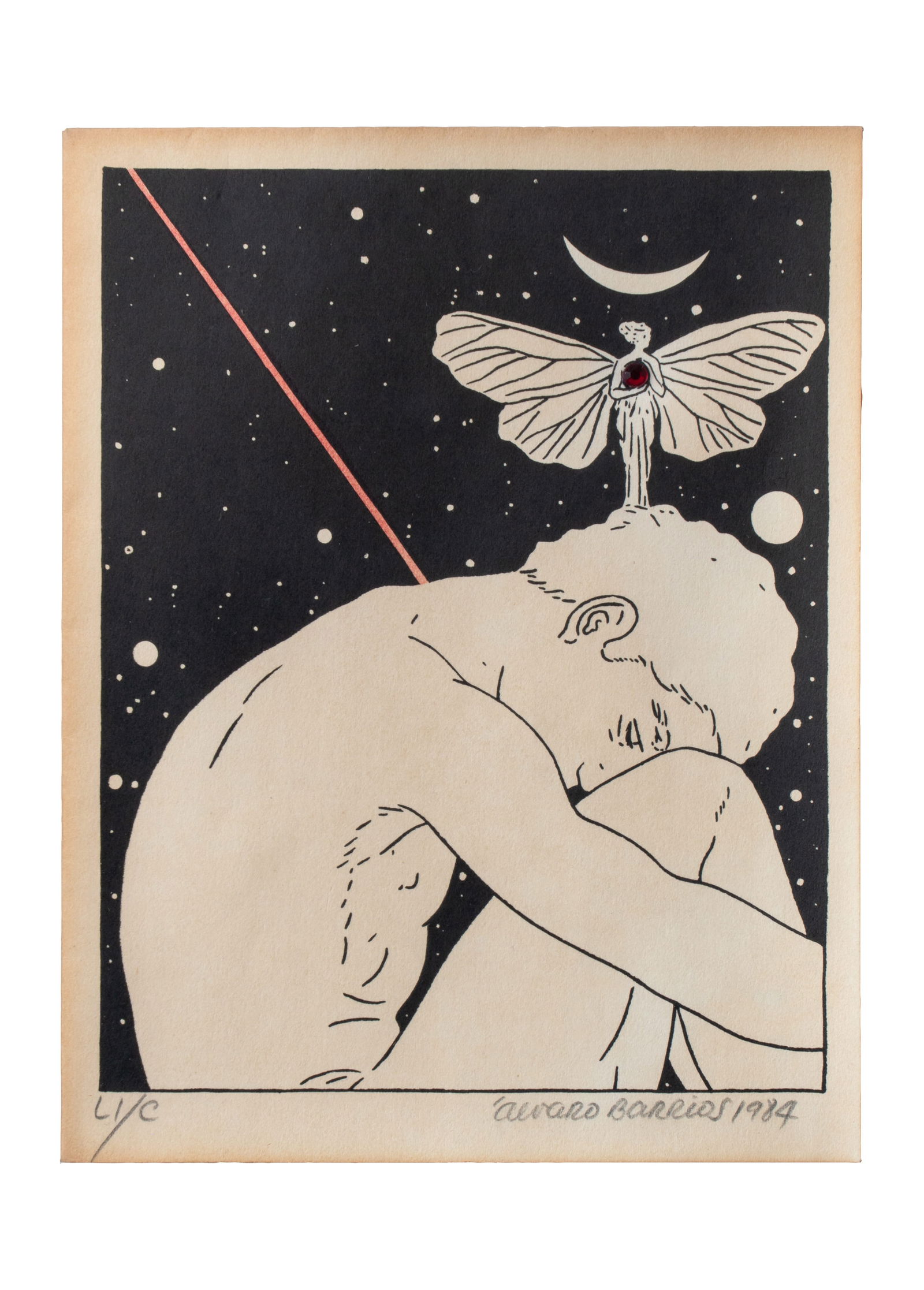 ALVARO BARRIOS (1945, Colombia): Sin Titulo, 1984Serigrafia sobre papel Medidas: 19 x 15Edicion LI/C (51/100)