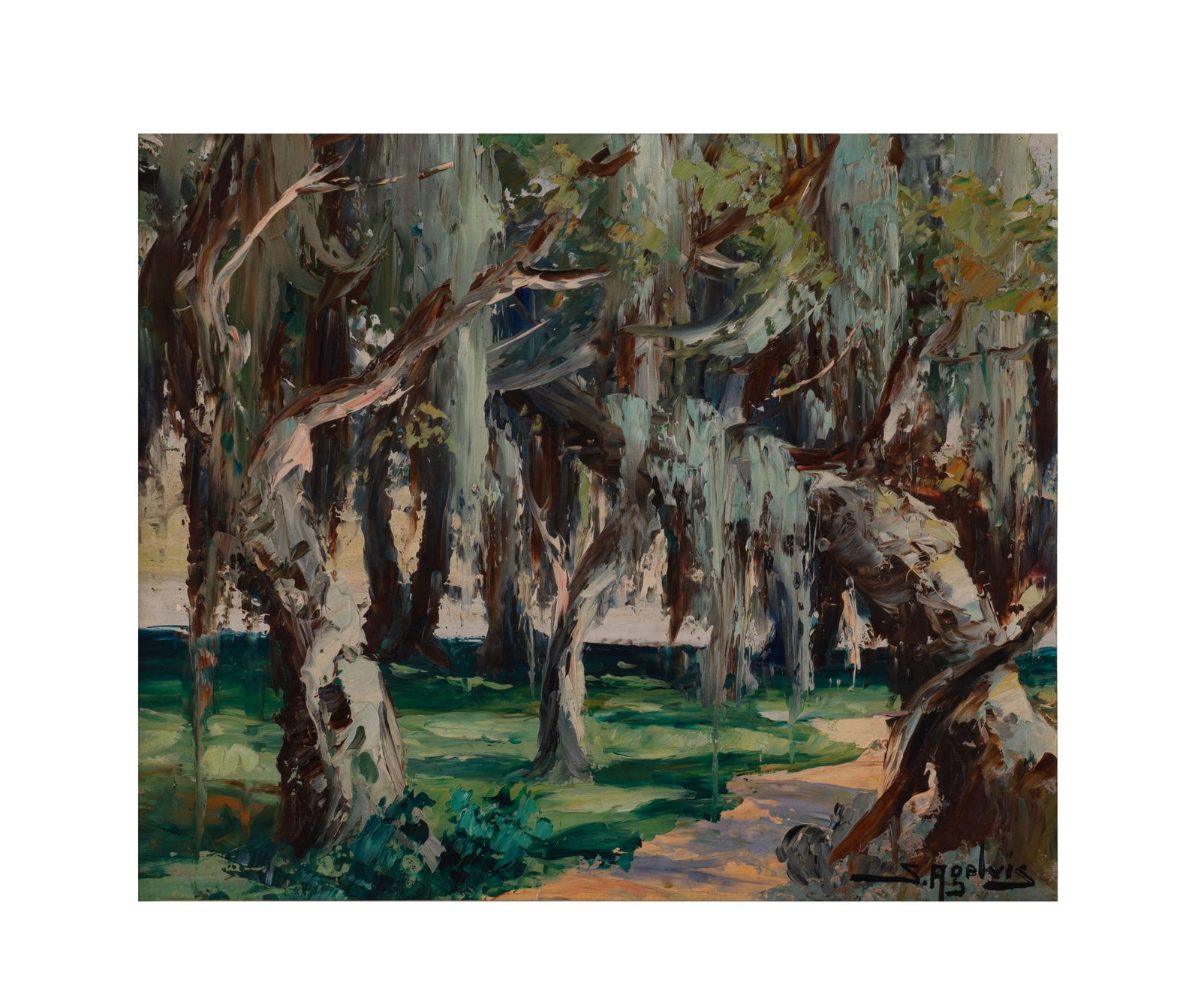SEGUNDO AGELVIS (1899-1988, Colombia): Sin Titulo, sf.Oleo sobre lienzoMedidas: 27.5 x 33 cm
