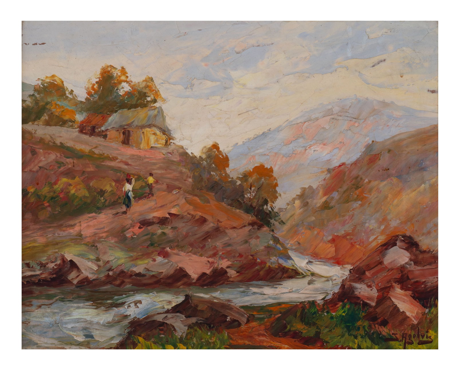 SEGUNDO AGELVIS (1899-1988, Colombia): Sin Titulo, sf.Oleo sobre lienzoMedidas: 36 x 45 cm
