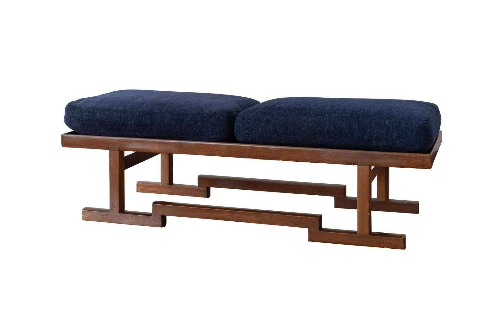 Banco estilo danes en madera y cojines tapizados: Medidas: 37 x 120 x 42 cm