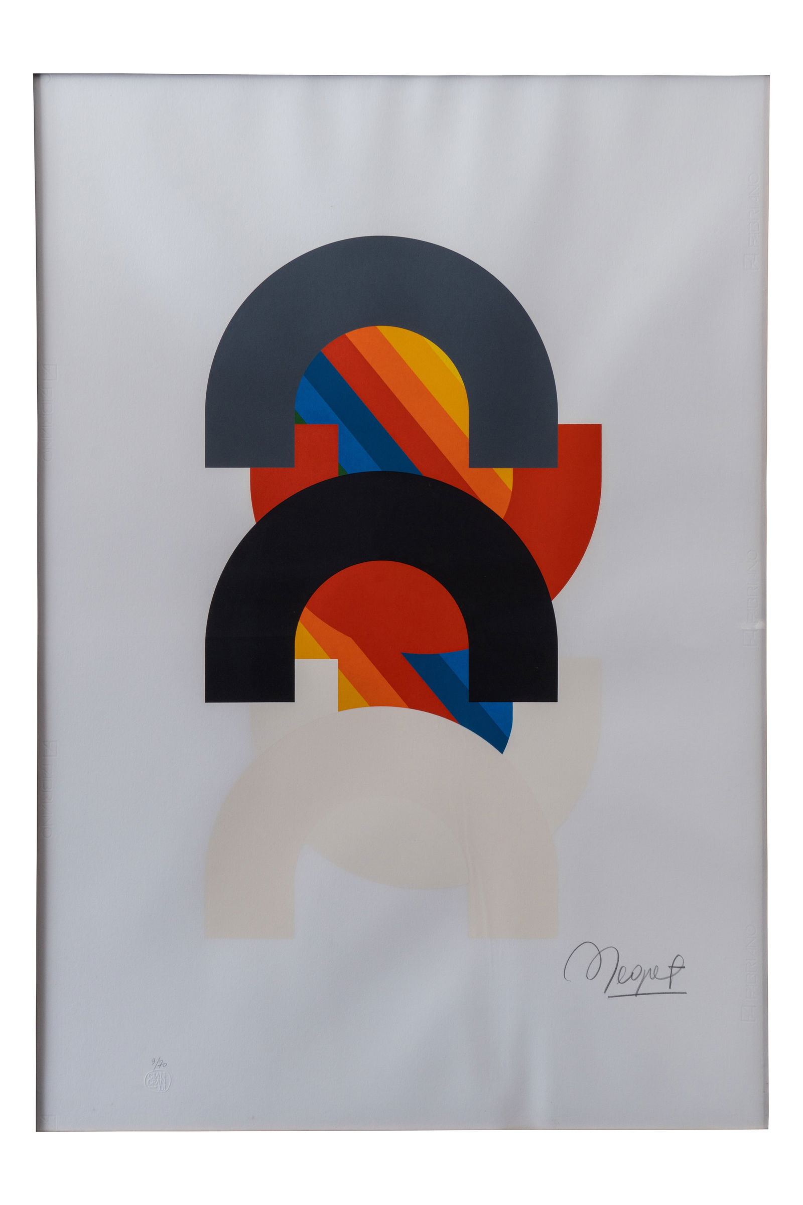 EDGAR NEGRET (1920-2012, Colombia) Sin Título, sf.: Serigrafia sobre papelMedidas: 99 x 69 cmEdicion 9/70