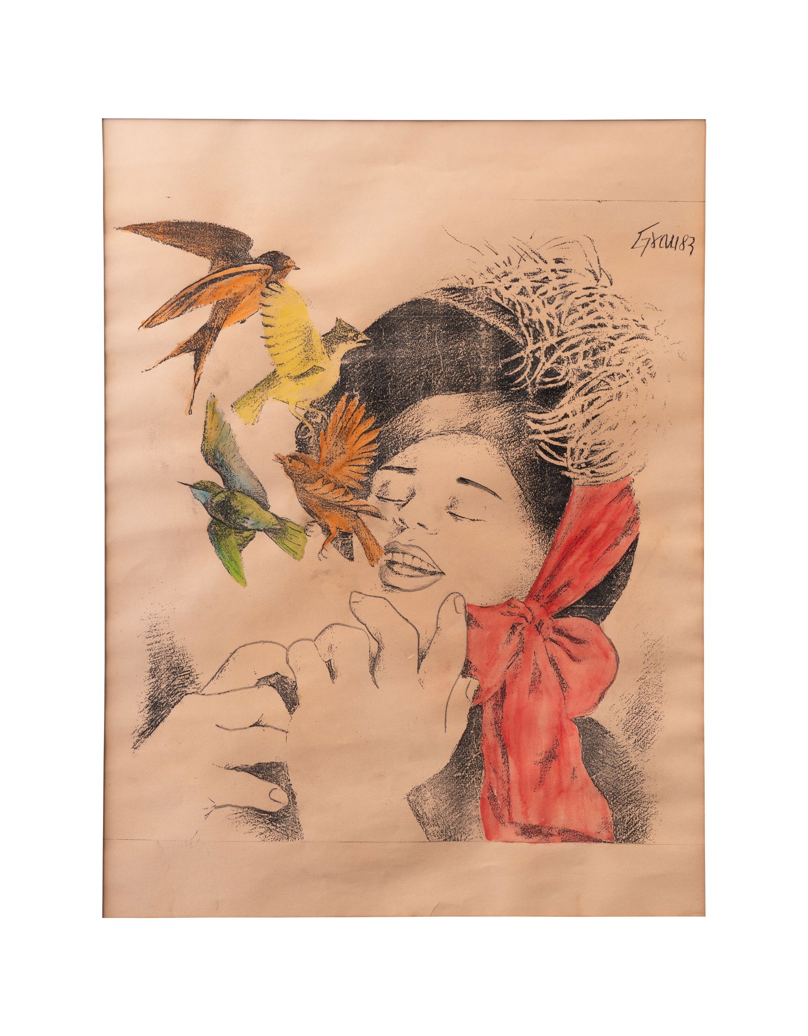 ENRIQUE GRAU (1920-2004, Colombia) Sin Titulo, sf.: Litografia coloreada Medidas: 64 x 49 cm Edicion Abierta