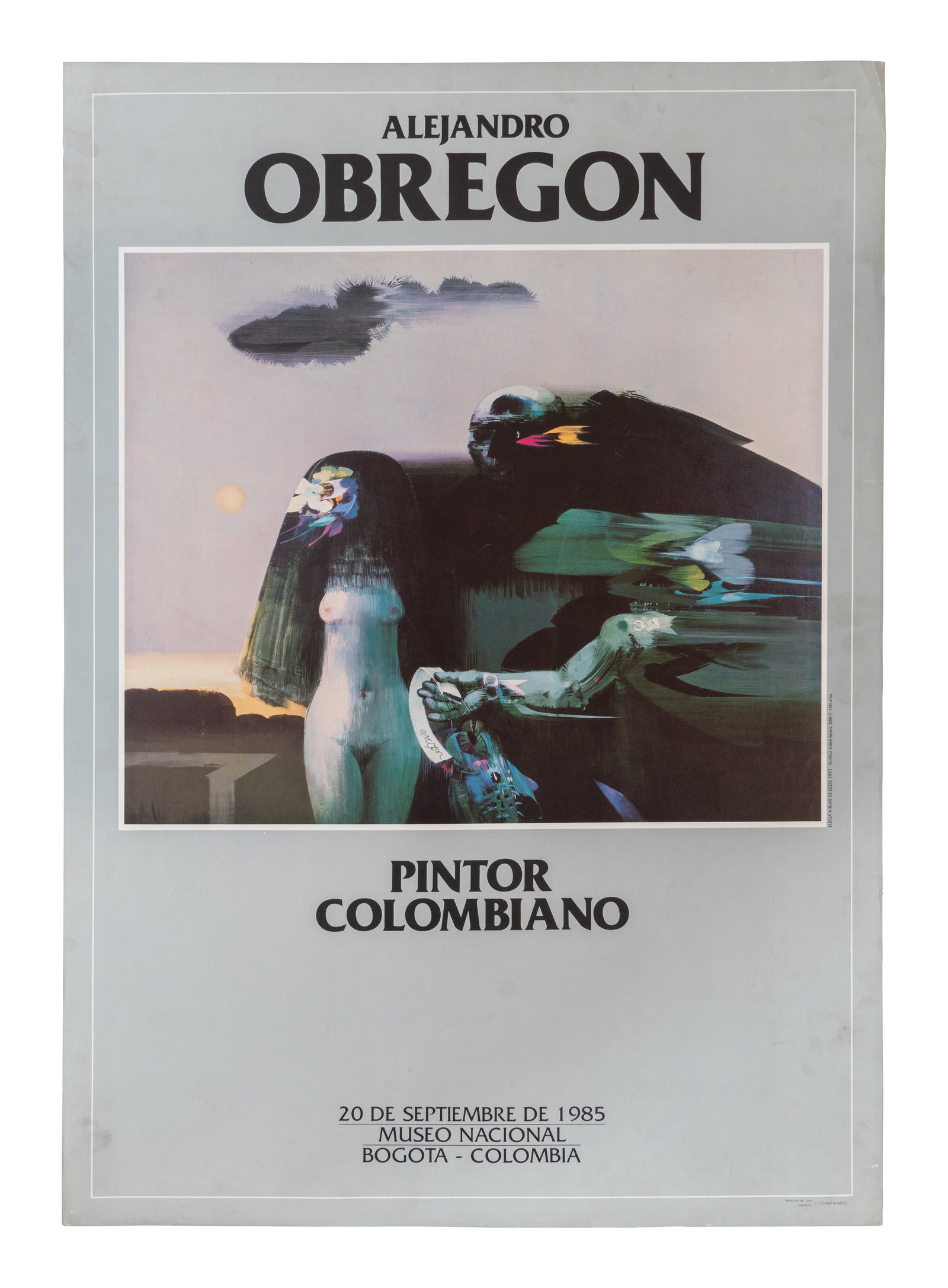 Afiche Alejandro Obregon: Sin Titulo, sf.Impresion litografica sobre papel Medidas: 97.5 x 68 cmLitografía Arco Edicion Abierta