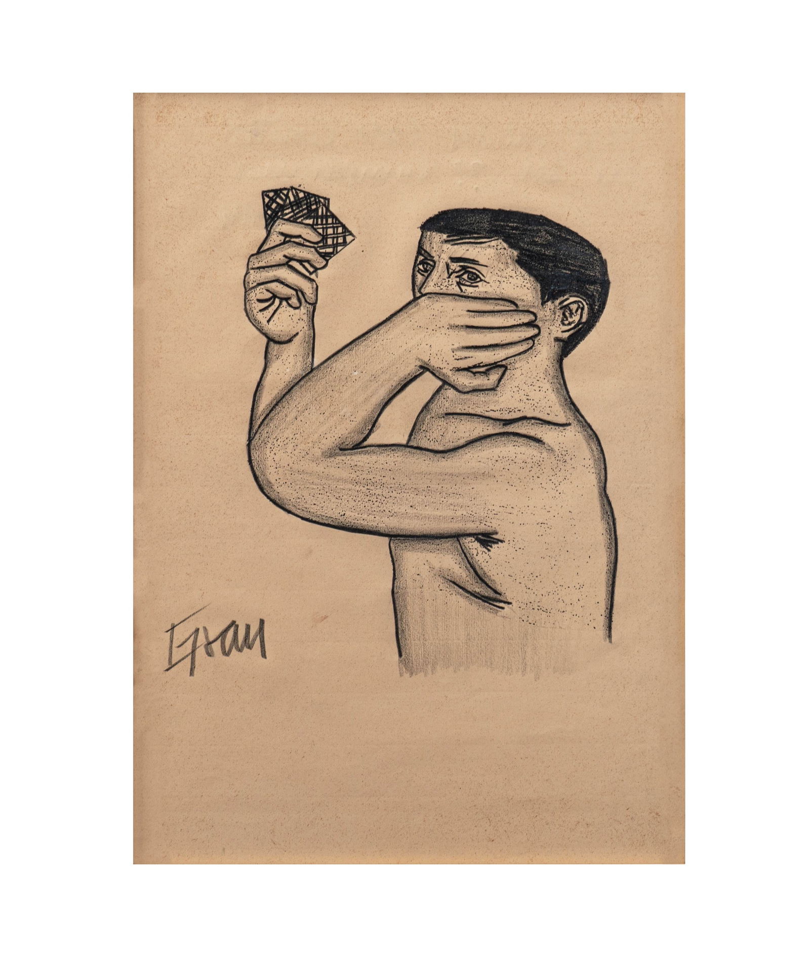 ENRIQUE GRAU (1920-2004, Colombia): Sin Titulo, sf.Carboncillo sobre papelMedidas: 44 x 31.5 cm