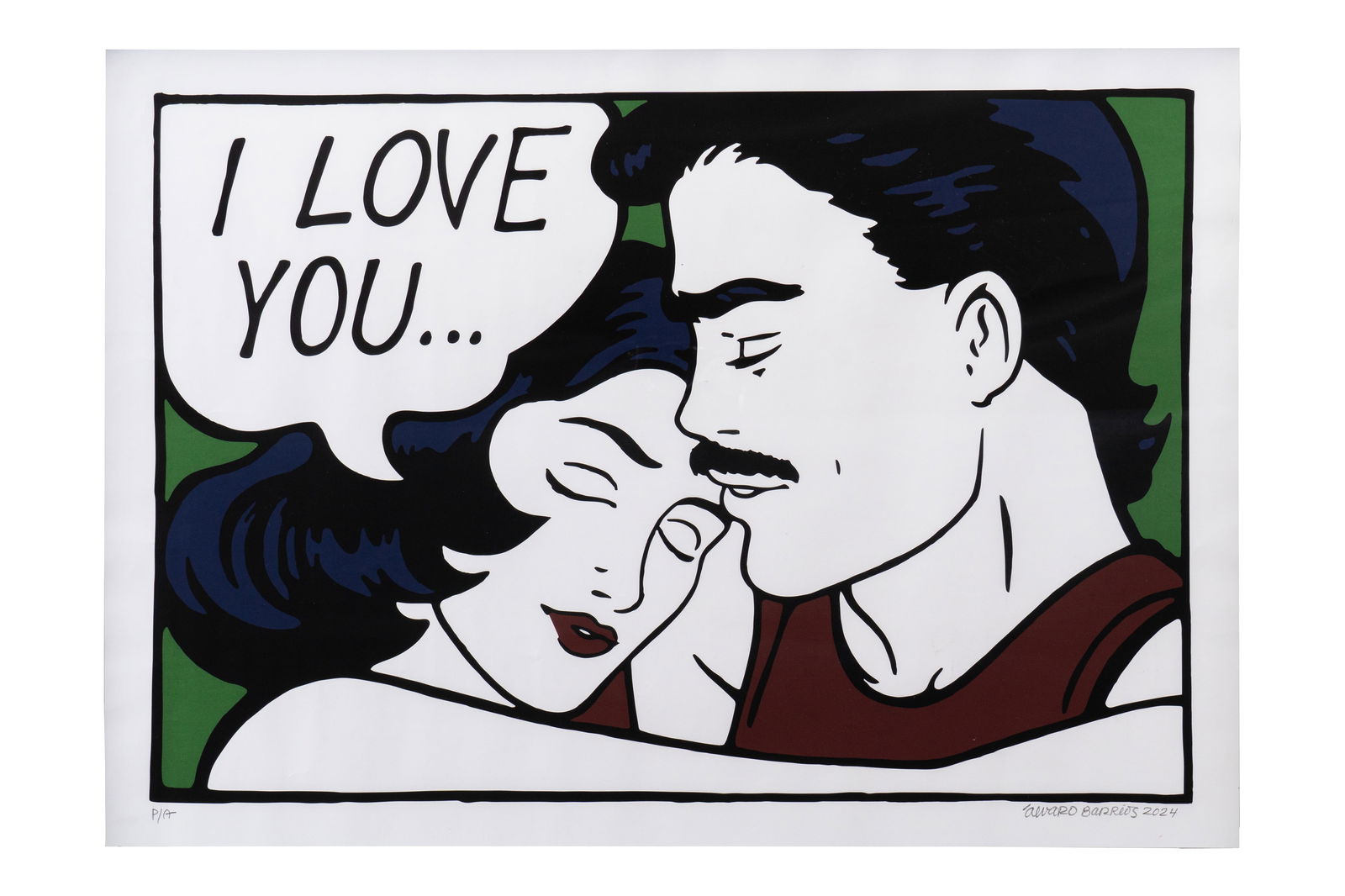 ALVARO BARRIOS (1945, Colombia): I love you, 2024Impresion digital sobre papel single weightMedidas:45 x 63 cmEdicion Prueba de Artista