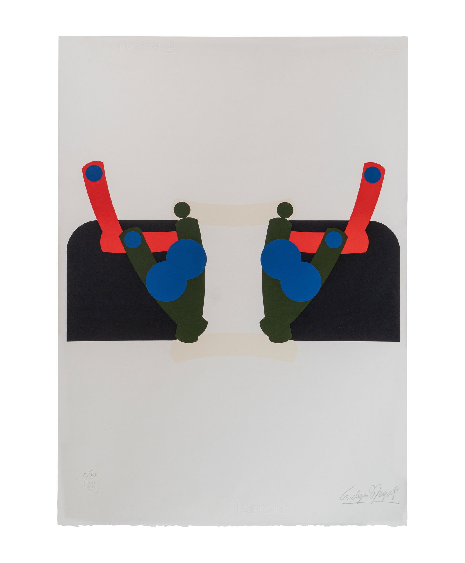 EDGAR NEGRET (1920-2012, Colombia): Sin Titulo, sf. Obra graficaMedidas: 99 x 55.5 cm Edicion X/XIV