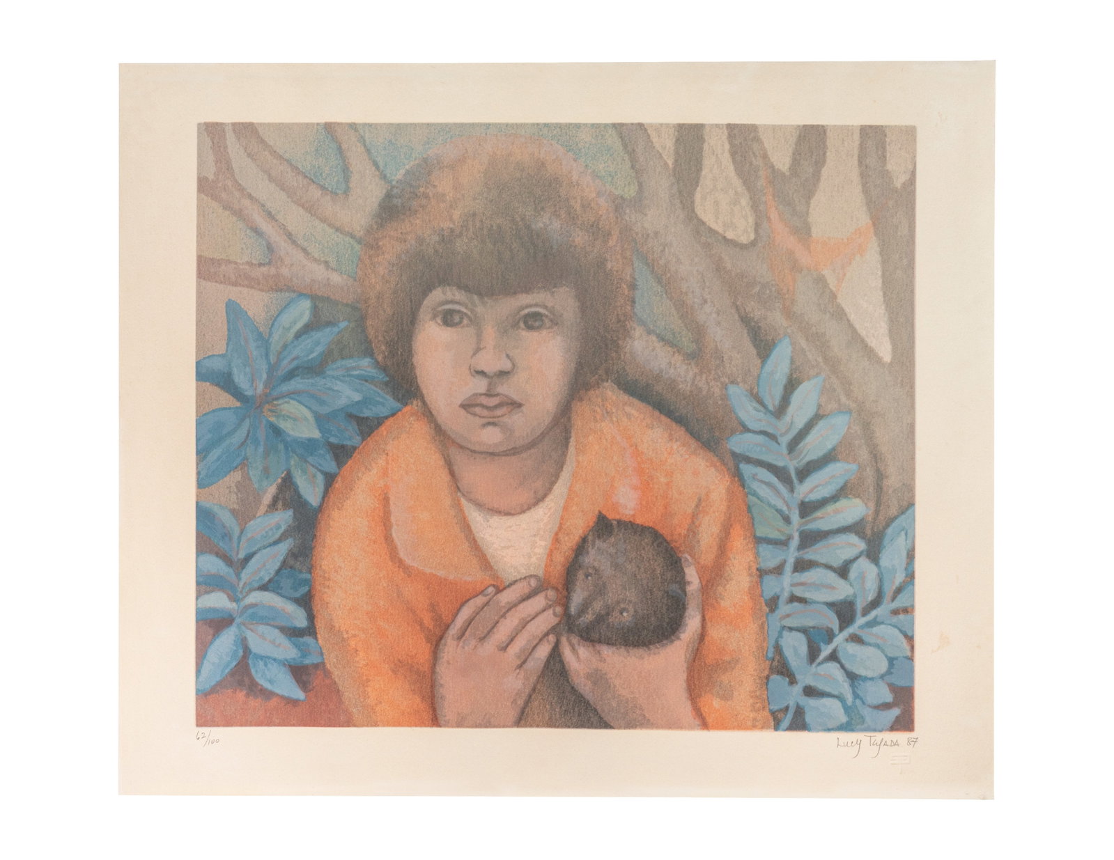 LUCY TEJADA (1920-2011, Colombia): Sin Titulo, 1987Serigrafia sobre papelMedidas: 69 x 58.5 cmEdicion 62/100
