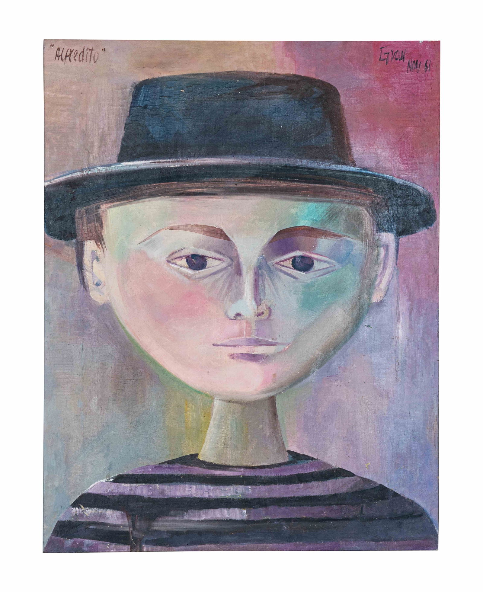 ENRIQUE GRAU (1920-2004, Colombia): Alfredito, 1961Oleo sobre lienzoMedidas: 55.5 x 42 cm