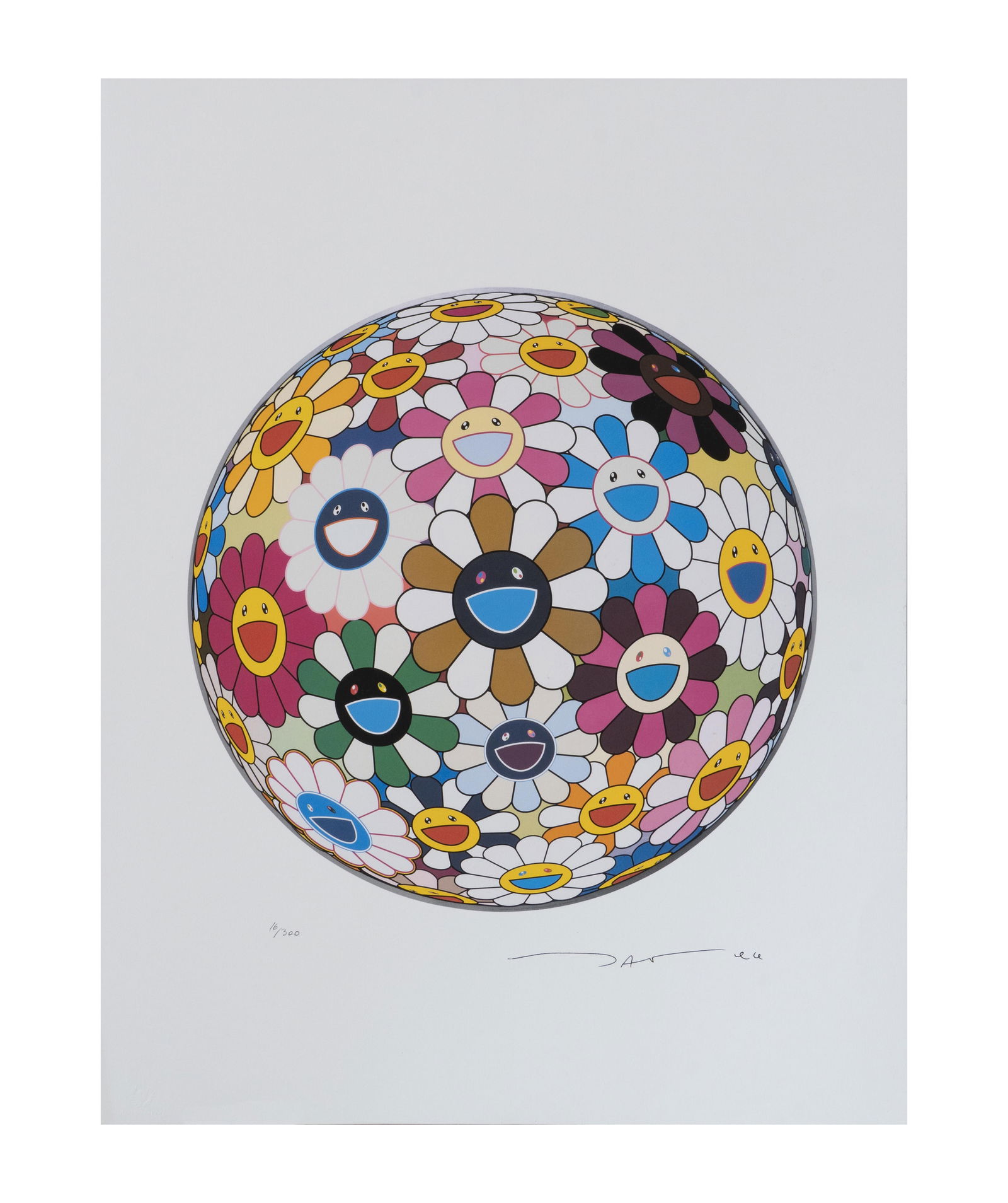 TAKASHI MURAKAMI (1962, Japón): Flower Ball (Multicolor), 2015Impresion litografica sobre papelMedidas: 50 x 65 cmEdicion de 300