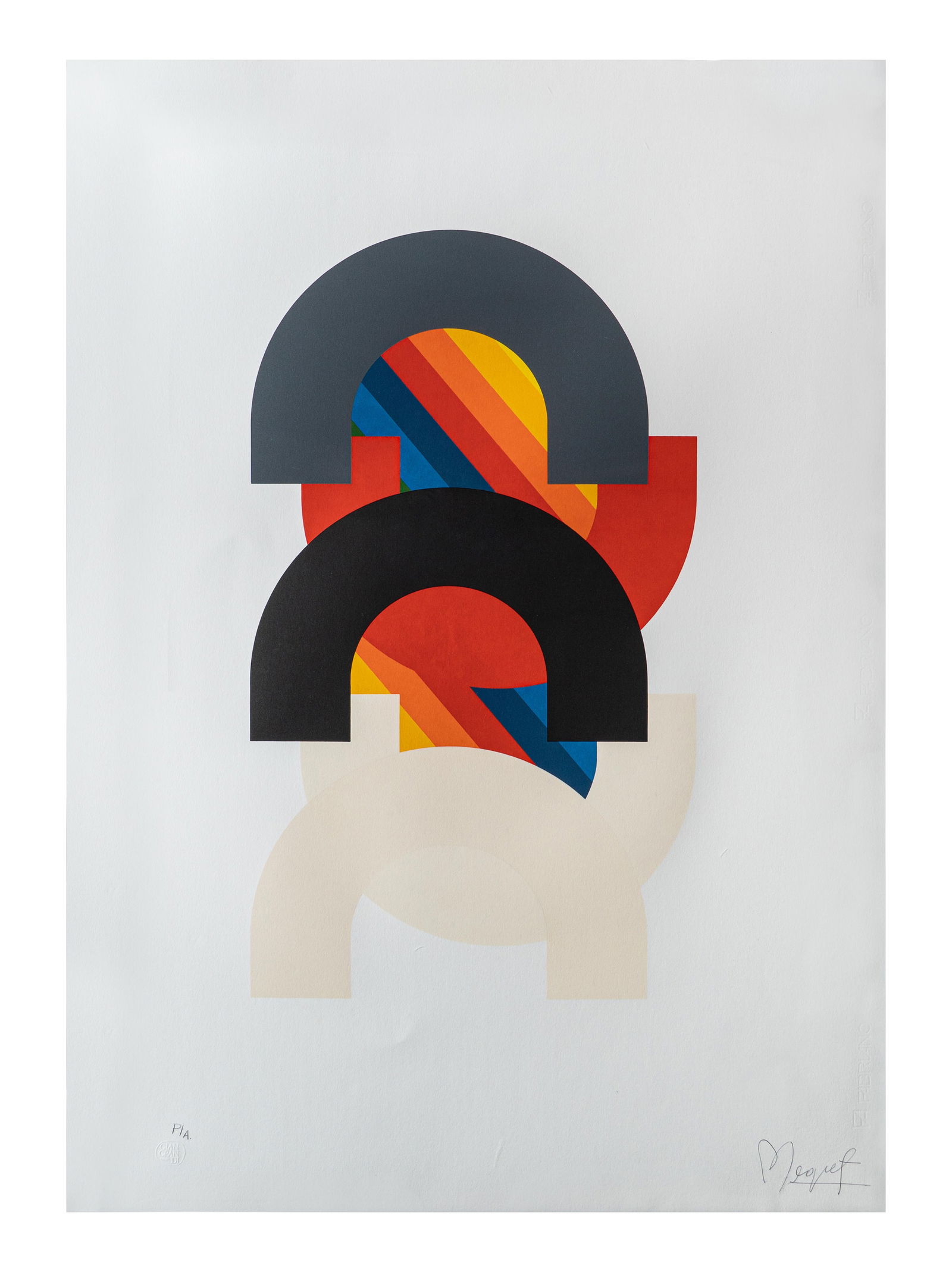 EDGAR NEGRET (1920, Colombia - 2012, Colombia): Sin Titulo, sfSerigrafia sobre papelMedidas: 110 x 80 cmEdicion Prueba de Artista