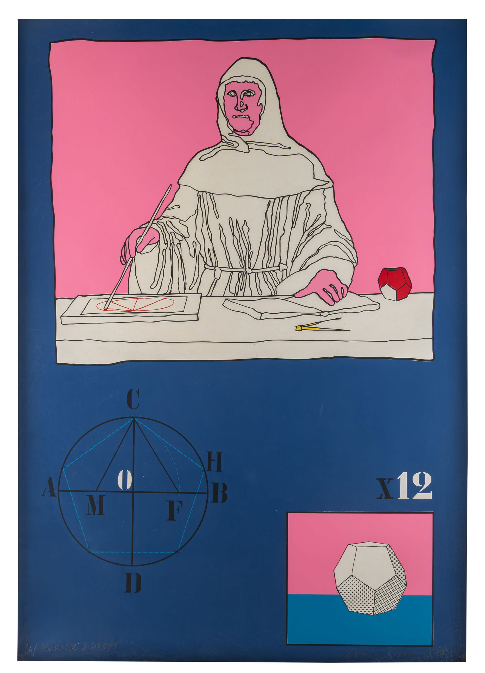 GUSTAVO SORZANO (1944, Colombia) Homenaje a Negret, 1978 Serigrafia sobre papel Medidas: 100 x 70 cm: Buen estado de conservacion.Coleccion privada.Certificado de Espacio el Dorado.