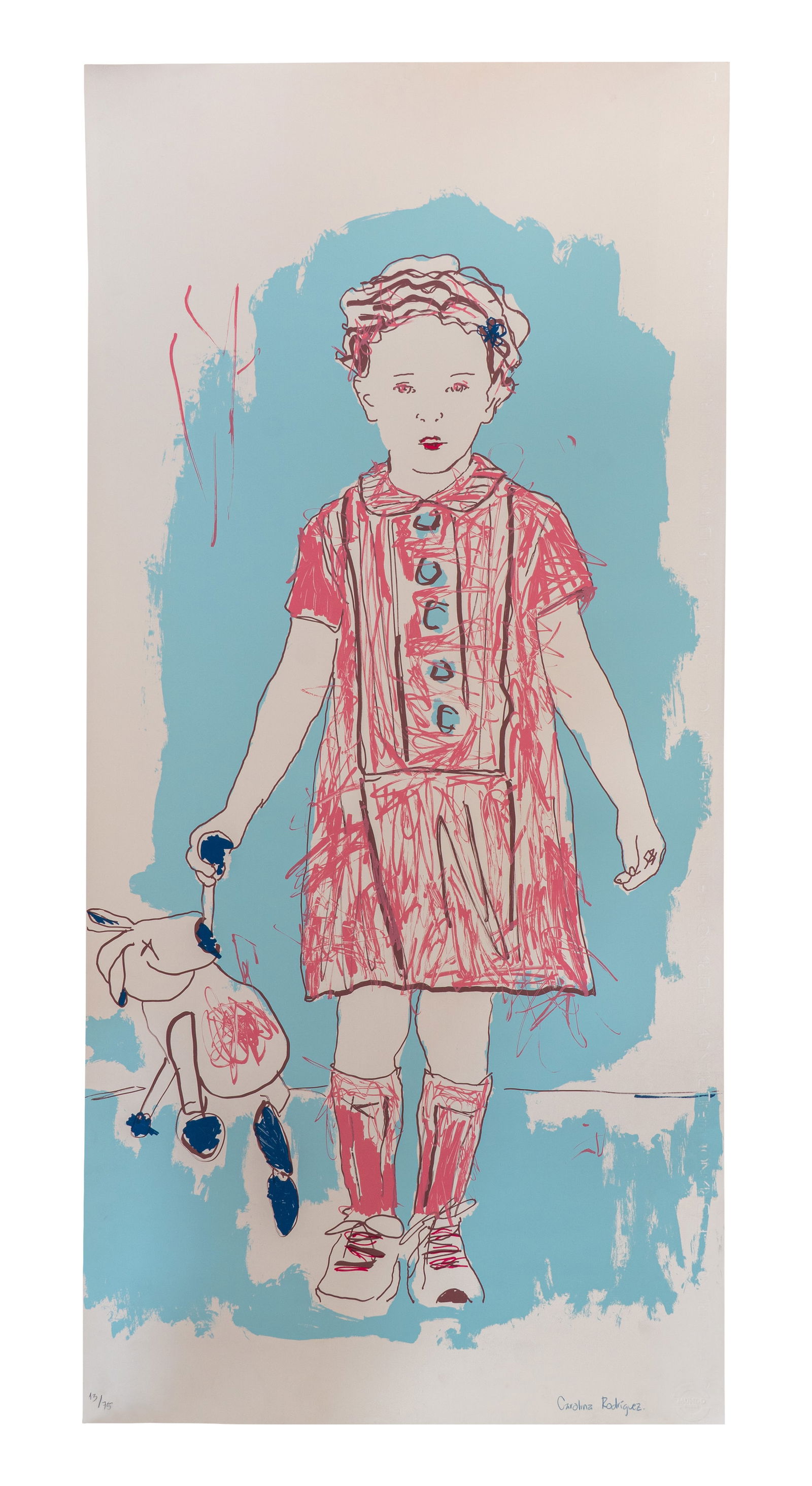 CAROLINA RODRIGUEZ (1980, Colombia) Sin Titulo, sf. Serigrafia sobre papel Medidas. 113 x 54 cm: Buen estado de conservacion.Coleccion privada.