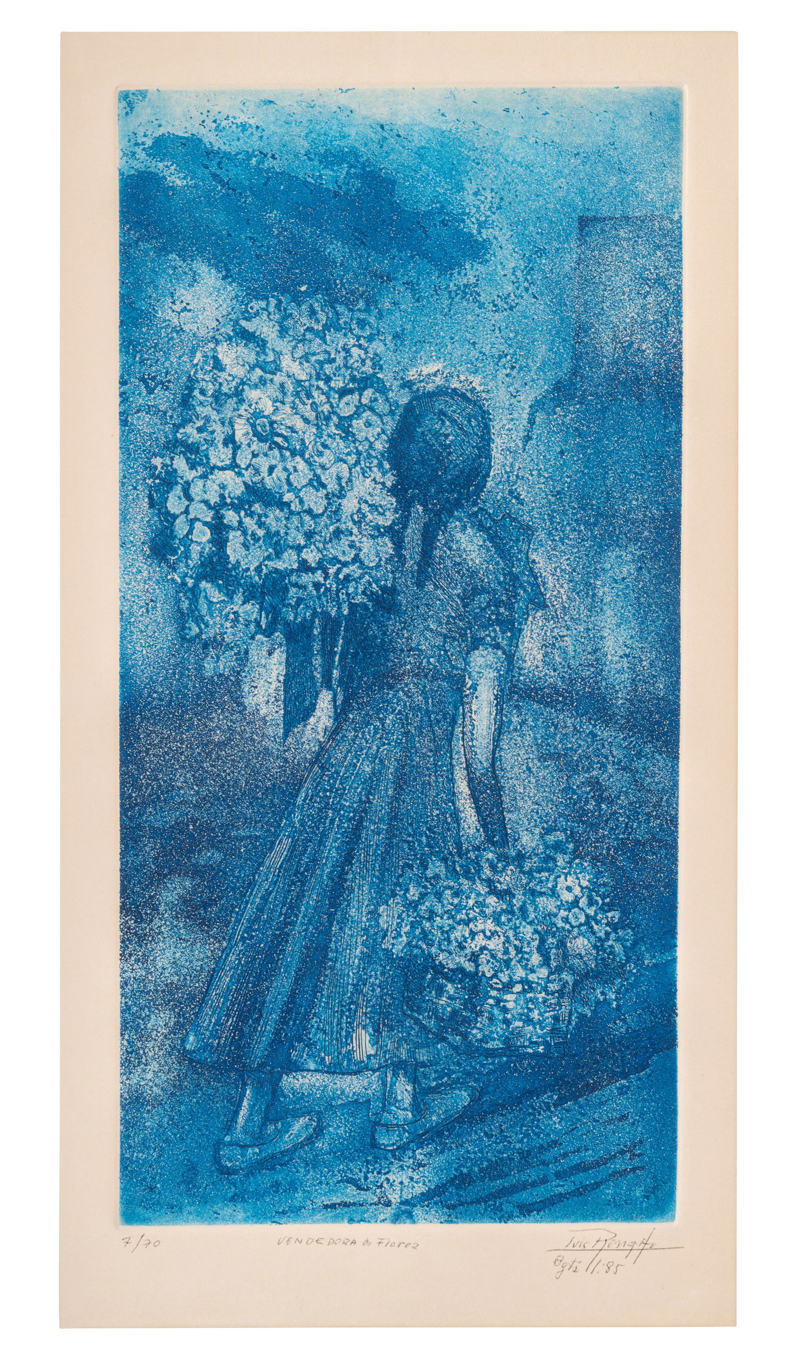 LUIS RENGIFO (1906, Colombia - 1986, Colombia) Vendedora de flores, sf. Serigrafia sobre papel (1 of 1)