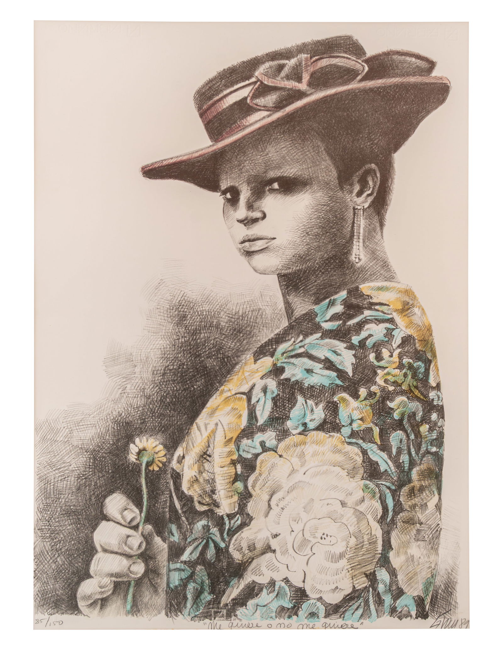 ENRIQUE GRAU (1920, Colombia - 2004, Colombia) Me quiere o no me quiere, 1989 Litografia sobre papel (1 of 1)