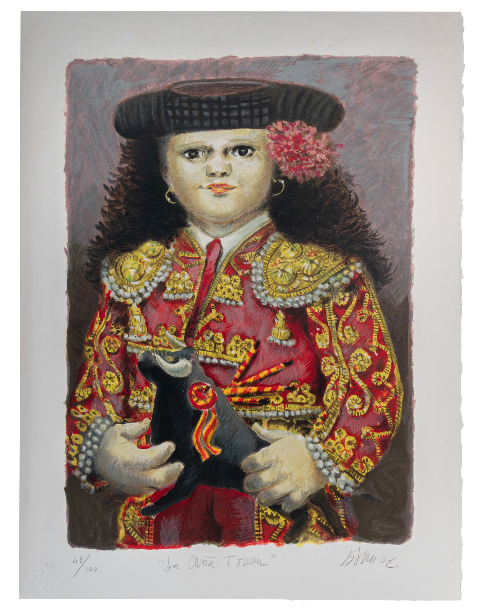 ENRIQUE GRAU (1920, Colombia - 2004, Colombia) La nina torera, 2003 Serigrafia sobre papel Medidas: (1 of 1)