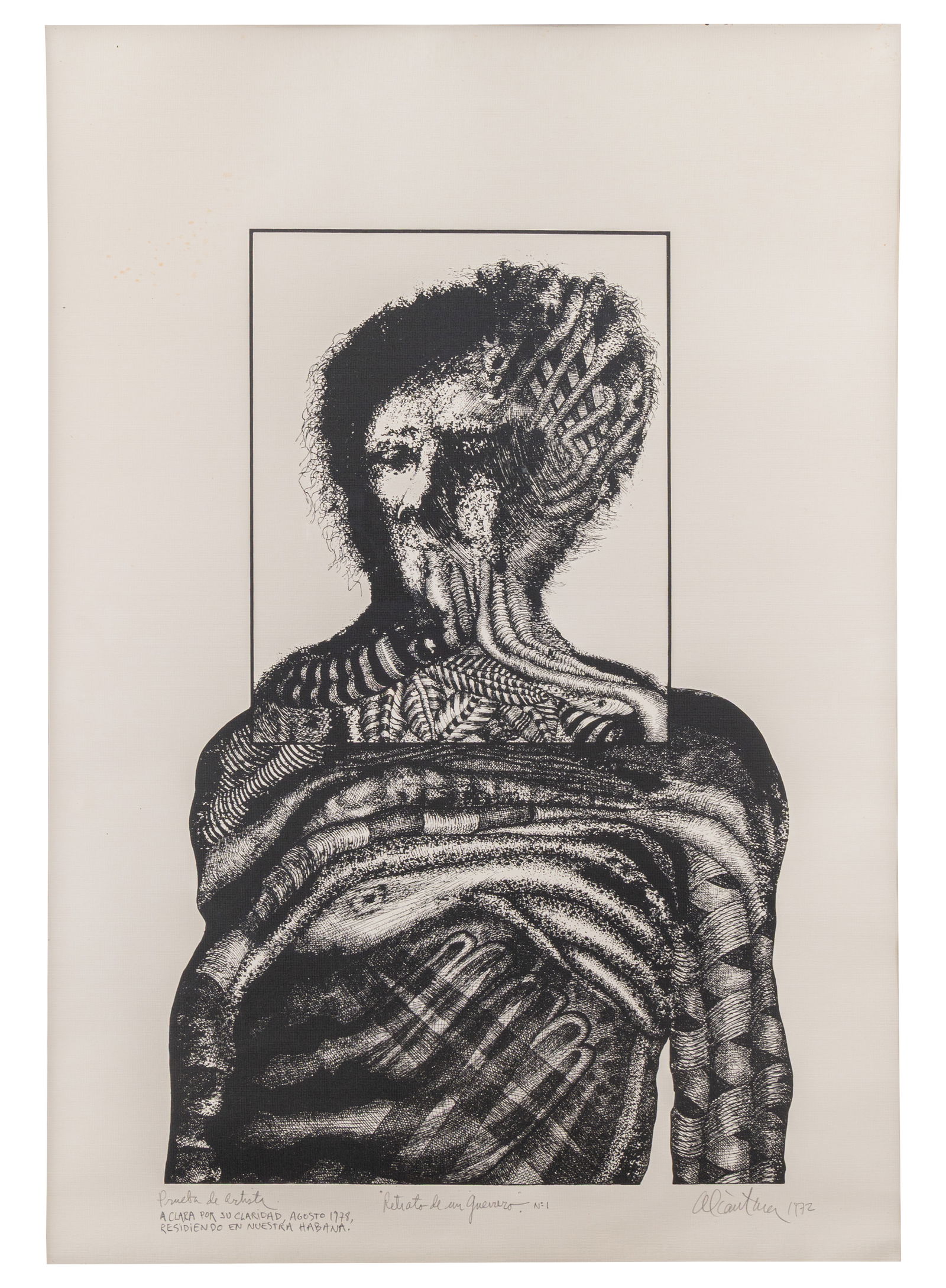 PEDRO ALCANTARA (1942, Colombia) Retrato de un guerrero N°1, 1972 Litografia sobre papel Medidas: (1 of 1)