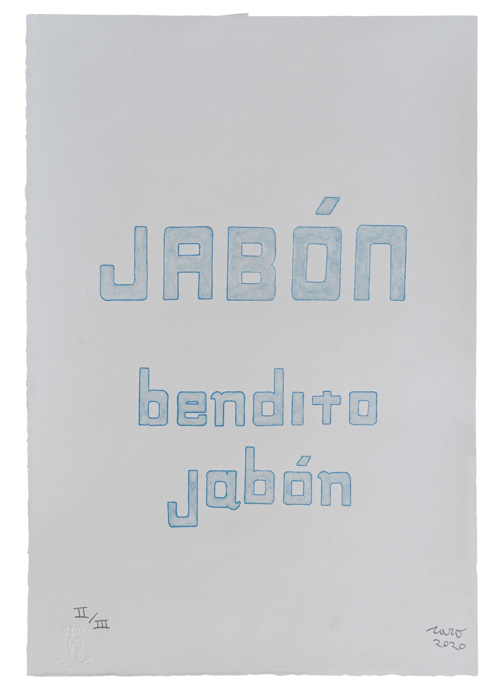 ANTONIO CARO (1950, Colombia - 2021, Colombia) Jabón bendito jabon, 2020 Medidas: 56 x 38 cm: Buen estado de conservacion.Coleccion privada.