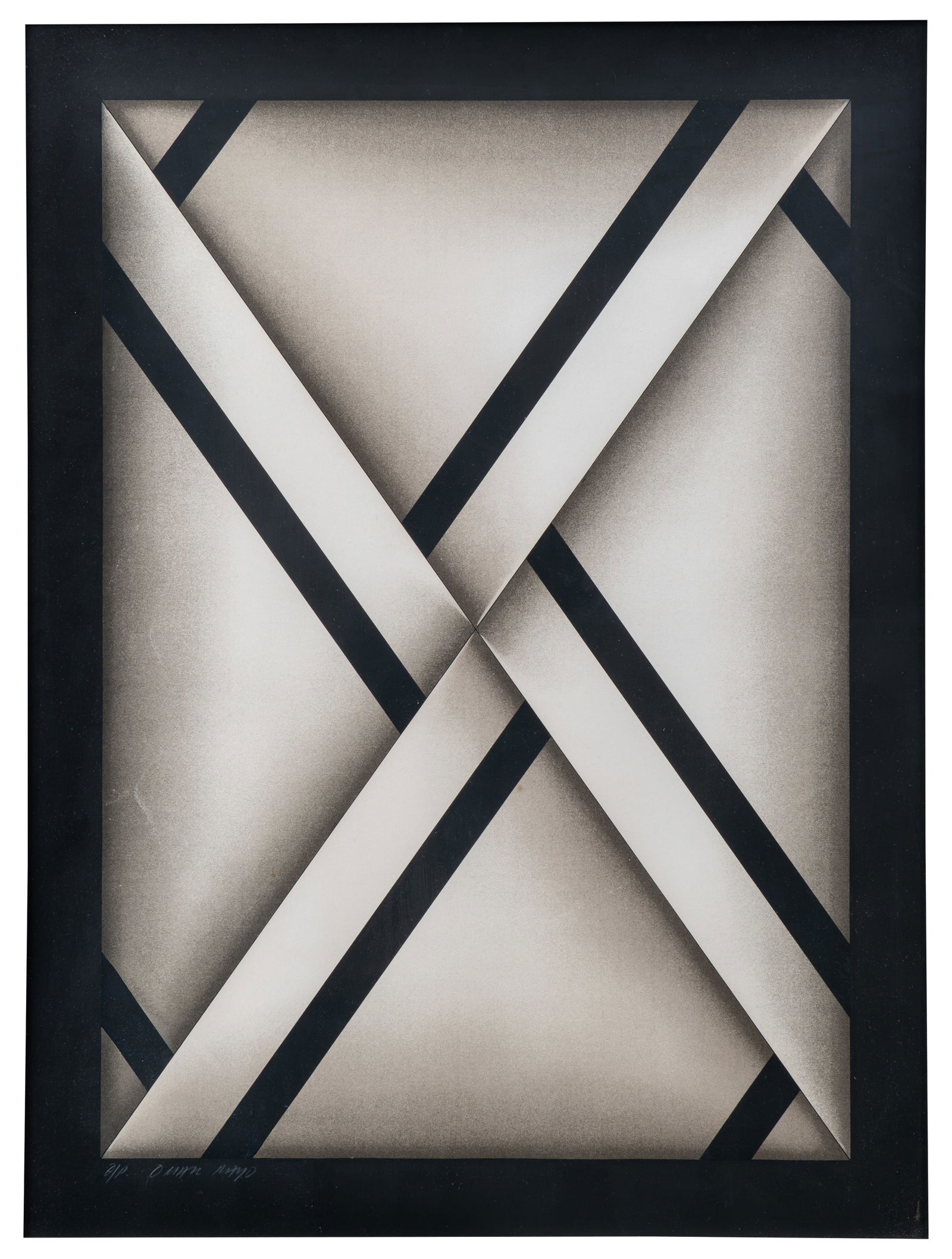 OMAR RAYO (1928, Colombia - 2010, Colombia) Origami Blanco y Negro, 1983 Serigrafia sobre papel (1 of 1)