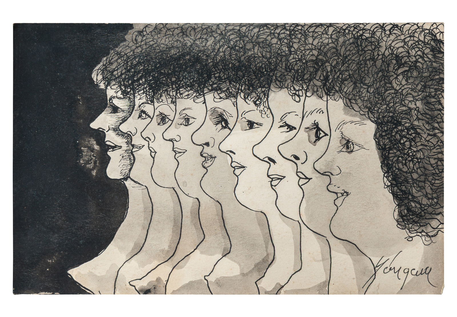 LEONEL GONGORA (1932, Colombia - 1999, Estados Unidos) Sin Titulo, sf. Tinta sobre papel Medidas: (1 of 1)