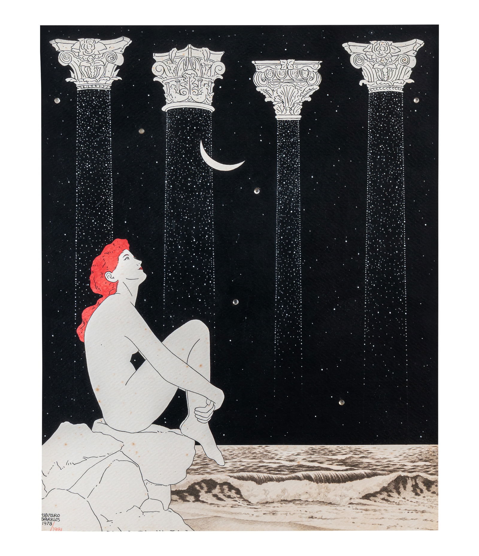 ALVARO BARRIOS (1945, Colombia) Sin Titulo, 1978/1981 Tinta y lapiz sepia sobre papel Medidas 46 x (1 of 1)