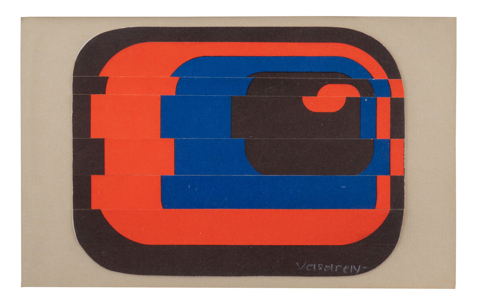 VICTOR VASARELY (1906, Hungria - 1997, Francia) Sin Titulo, sf. Collage Medidas: 19 x 12 cm (1 of 1)