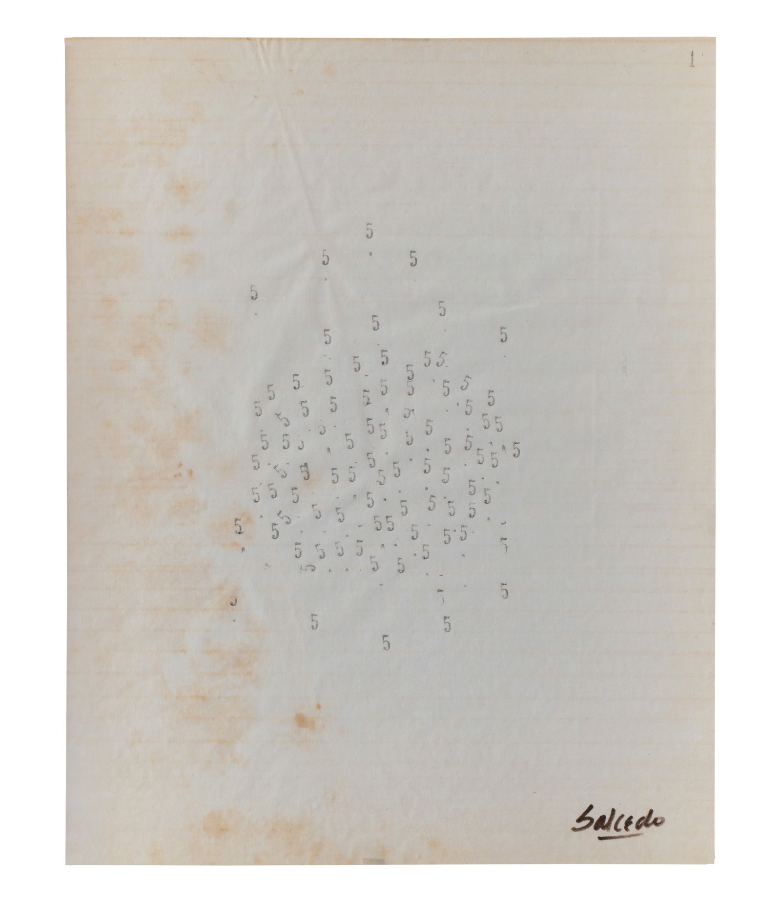 BERNARDO SALCEDO (1939, Colombia - 2007, Colombia) Sin Titulo, sf. Tinta sobre papel Medidas: 28 x: Buen estado de conservacion. Presenta manchas sobre el papel.Coleccion privada.