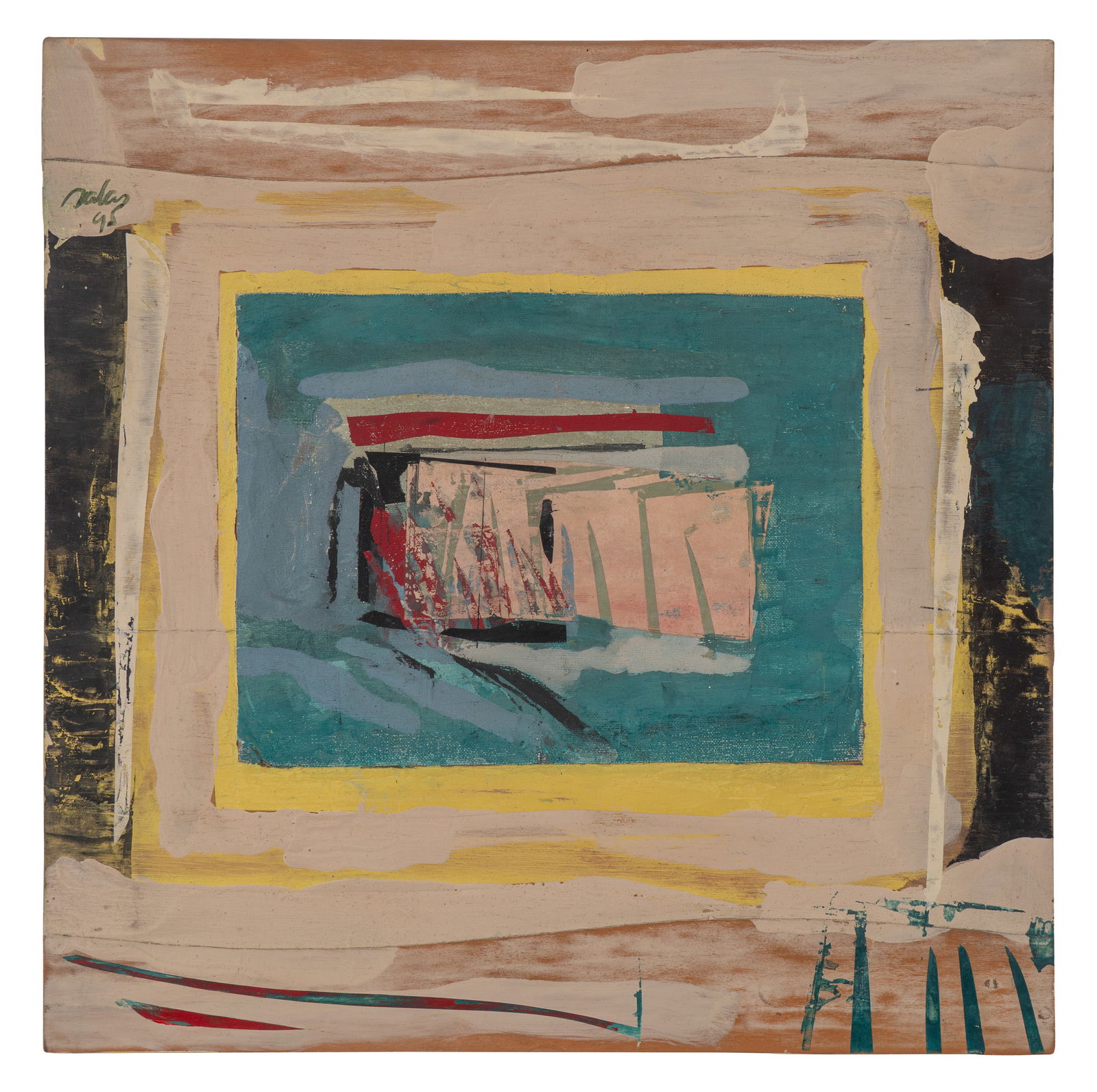 CARLOS SALAS (1957, Colombia) Sin Titulo, 1995 Oleo sobre tela y madera Medidas: 49 x 48 cm (1 of 1)