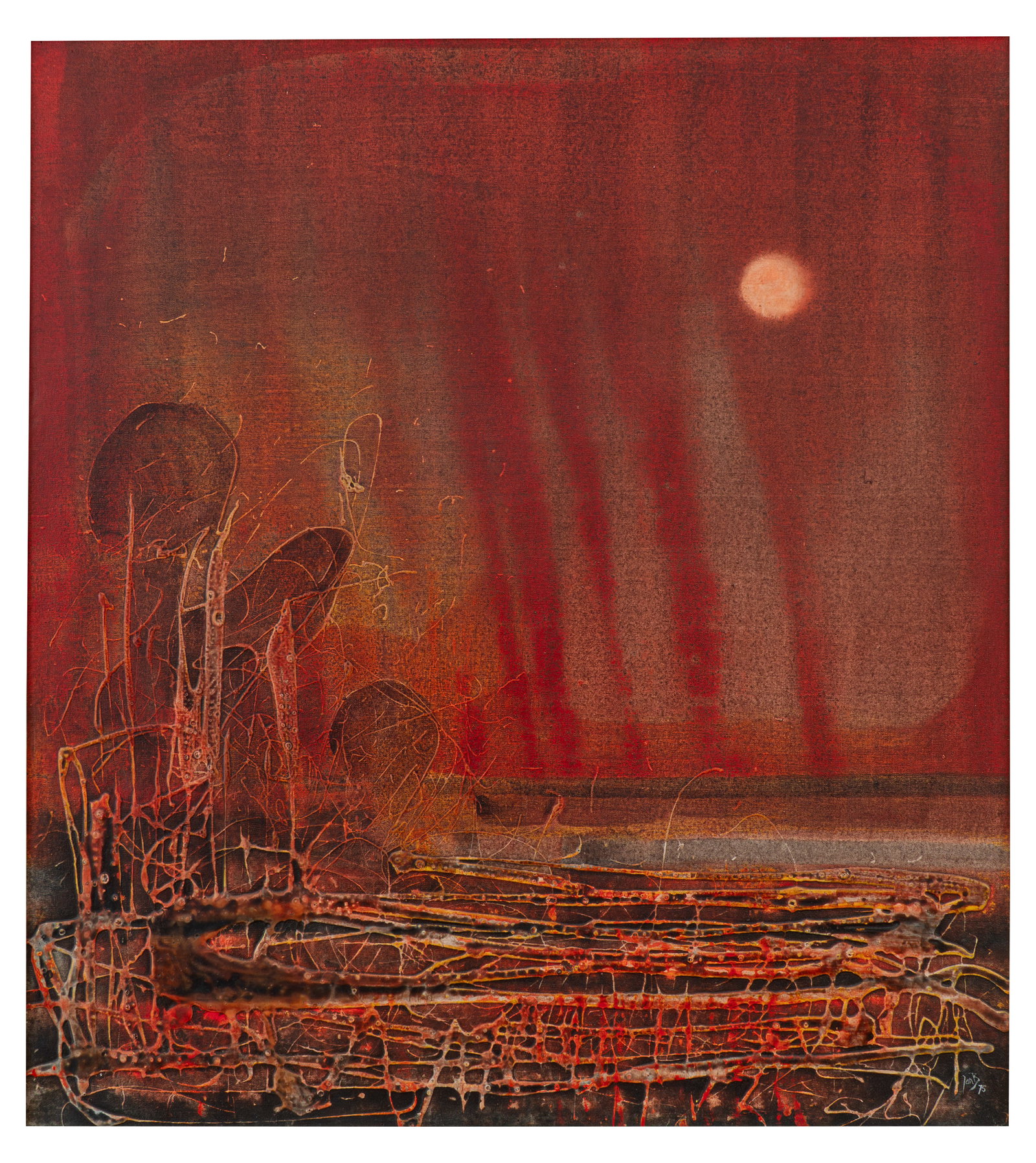 JAN BARTELSMAN (1916, Paises Bajos - 1998, Colombia) Atardecer sobre el pacifico, 1975 Mixta sobre (1 of 1)