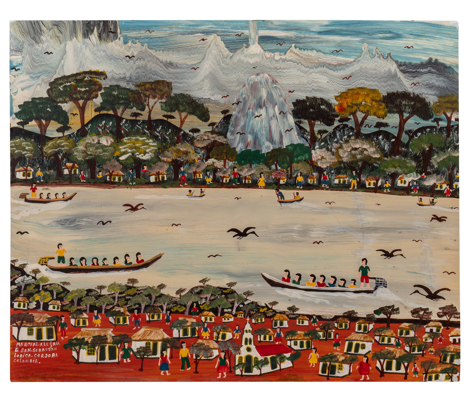 MARCIAL ALEGRIA (1936, Colombia - 2024, Colombia) San Sebastian/Lorica, Cordoba/Colombia, sf.: Buen estado de conservacion.Coleccion privada.