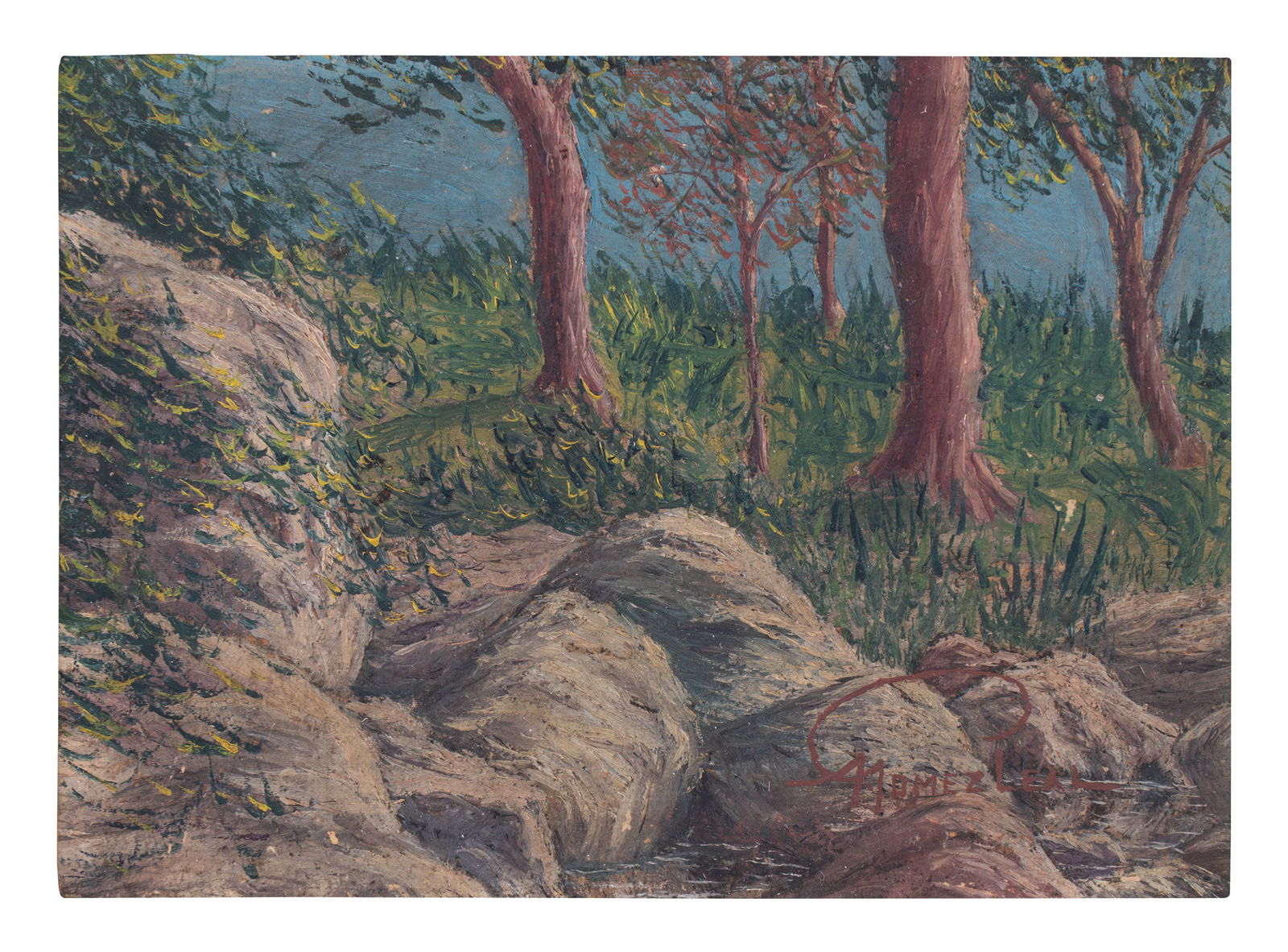 ALEJANDRO GOMEZ LEAL (1903, Colombia - 1979, Colombia) Sin Titulo, sf. Oleo sobre tabla Medidas: 12 (1 of 1)