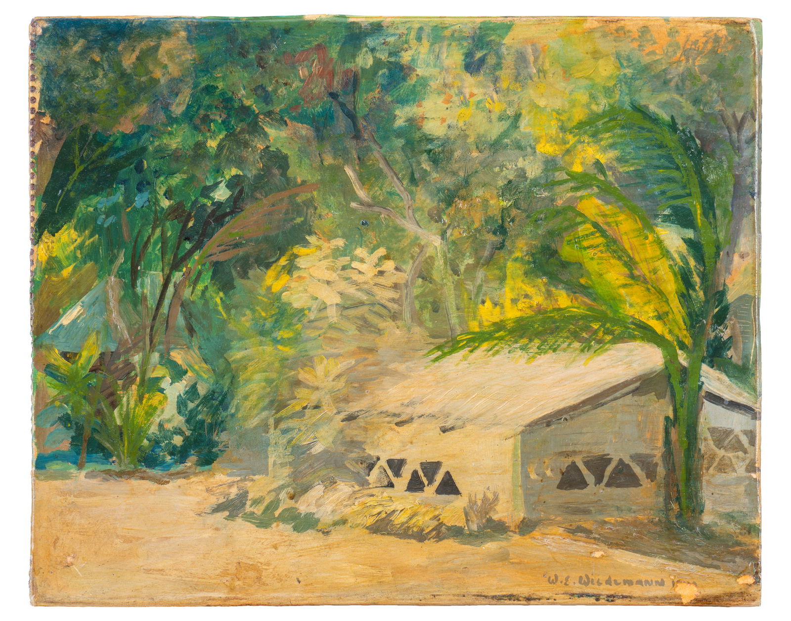 GUILLERMO WIEDEMANN (1905, Alemania - 1969, Estados Unidos) Sin Titulo, sf. Oleo sobre carton sobre (1 of 1)