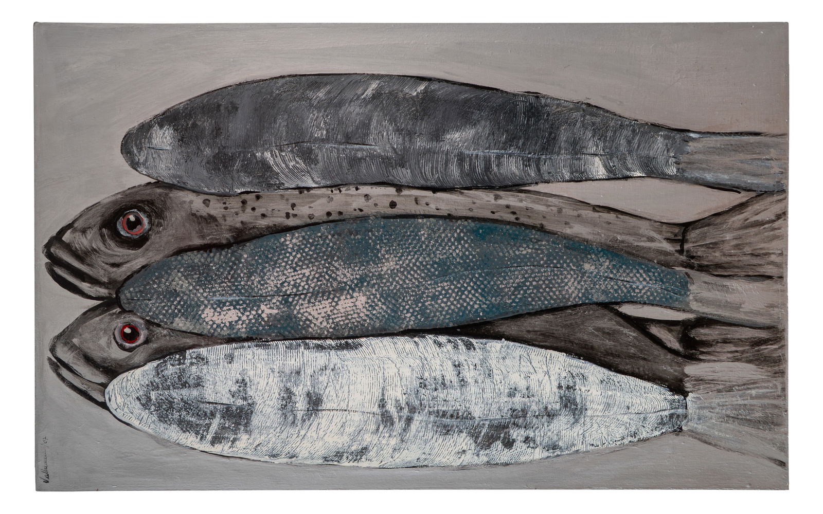 JOSE OMAR VALBUENA (1960, Colombia) Sarta1, 2007 Acrilico sobre masonite Medidas: 60 x 96 cm: Buen estado de conservacion.Coleccion privada.