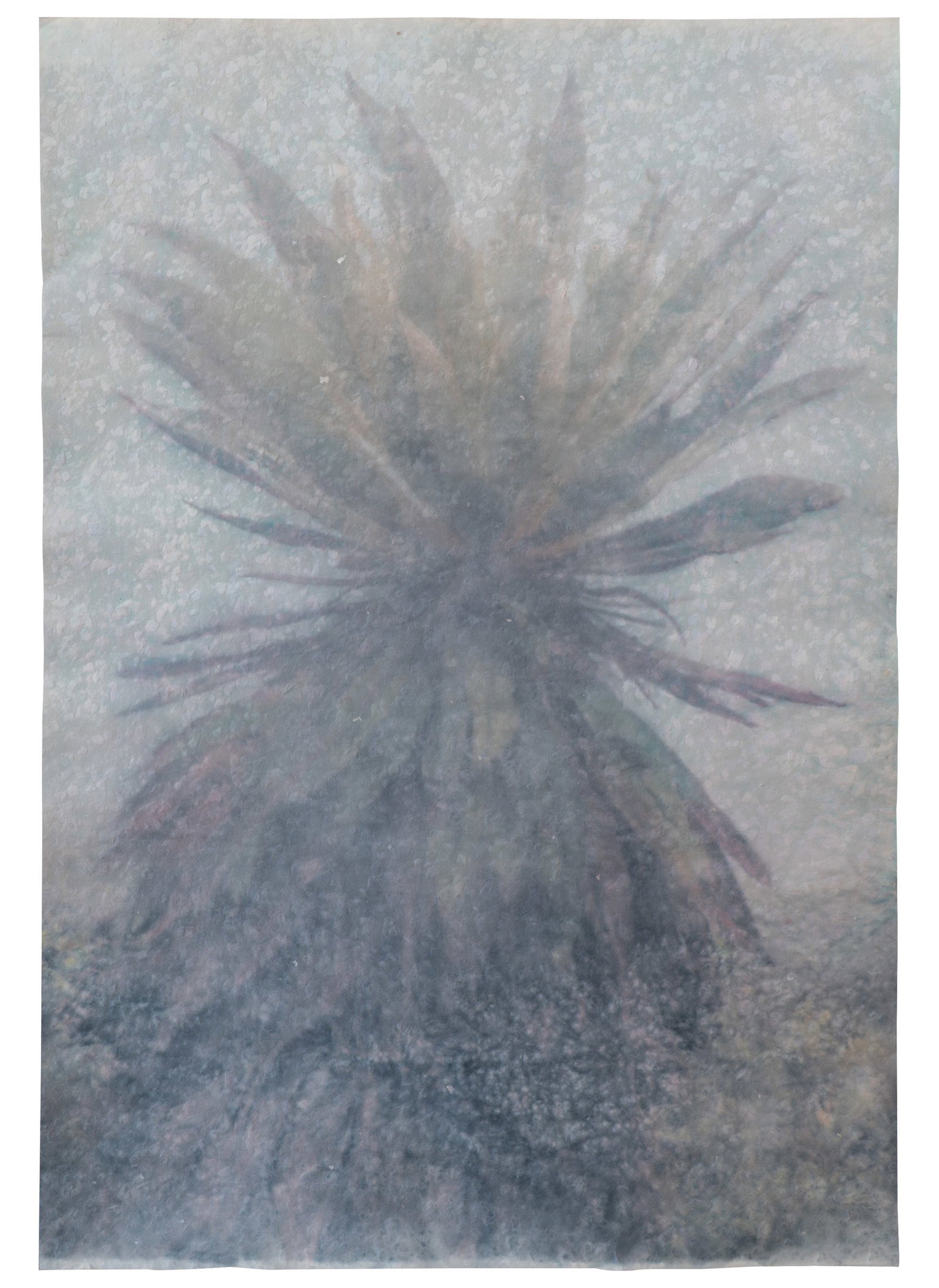 NAREN CAMILO BARON (1996, Colombia) Sin Titulo, 2026 Transacuatipia sobre papel japones Echizen: De la serie "Entre la niebla y la montana".Buen estado de conservacion.Coleccion privada.