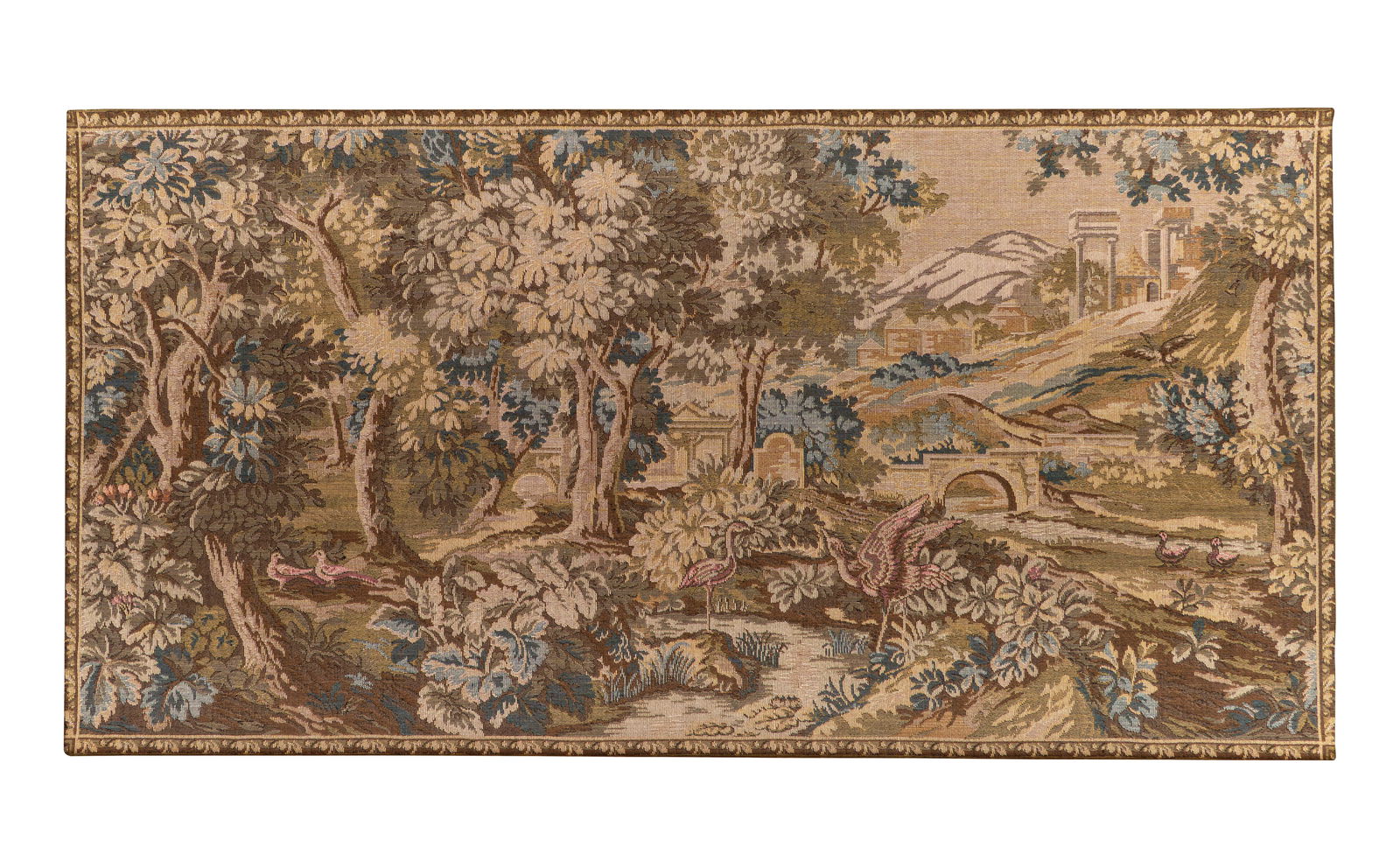 Gobelino Espanol S.XX Tejido industrial en lana y fibras mixtas Medidas: 49 x 96 cm: Buen estado de conservacion.Coleccion privada.