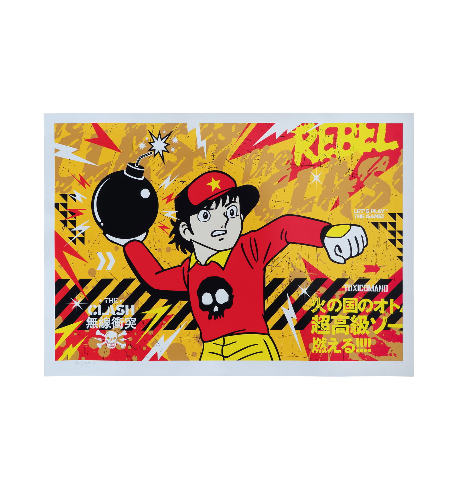 TOXICOMANO (1979, Colombia): Bomb the system, 2022Impresion giclee sobre papel HahnemuleMedidas: 50 x 70 cmEdicion 2/13Buen estado de conservacion. Coleccion privada. Certificado de Toxicomano.