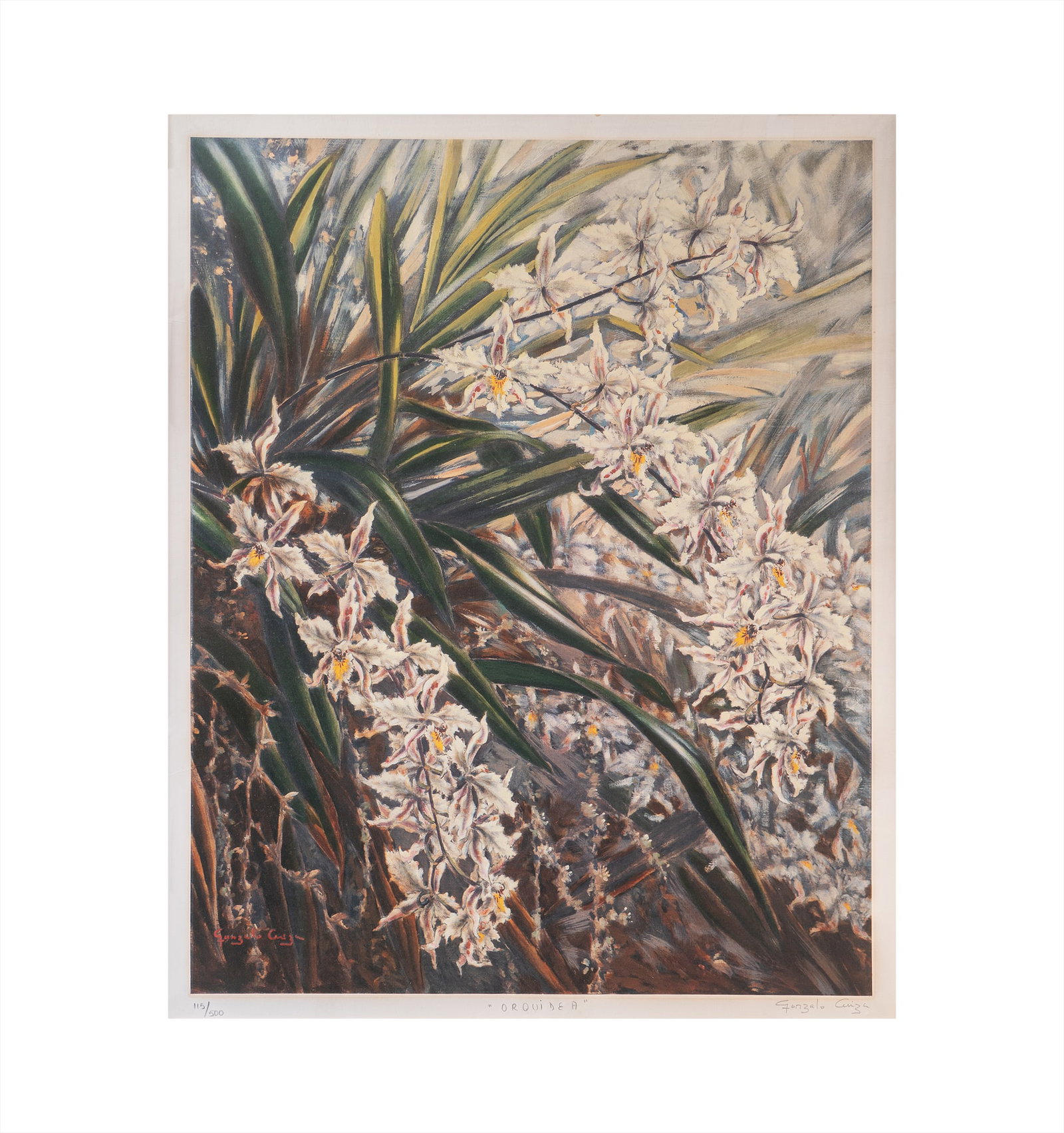 PEDRO NEL GOMEZ (1899, Colombia - 1984, Colombia): Orquidea, sf.Serigrafia sobre papelMedidas: 80 x 64.5 cmEdicion 115/500Buen estado de conservacion.Coleccion privada.