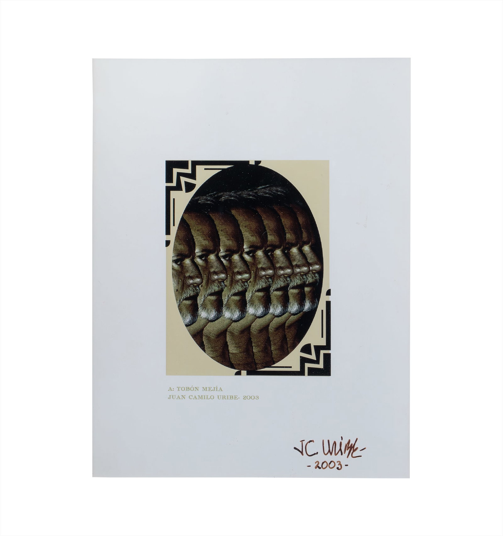 JUAN CAMILO URIBE (1945, Colombia - 2005, Medellín): Sin Titulo, 2003Fotografia digitalizada sobre papelMedidas: 27 x 20 cmCuneta con descripción " A: Tobon Mejia". Buen estado de conservacion.Coleccion privada.