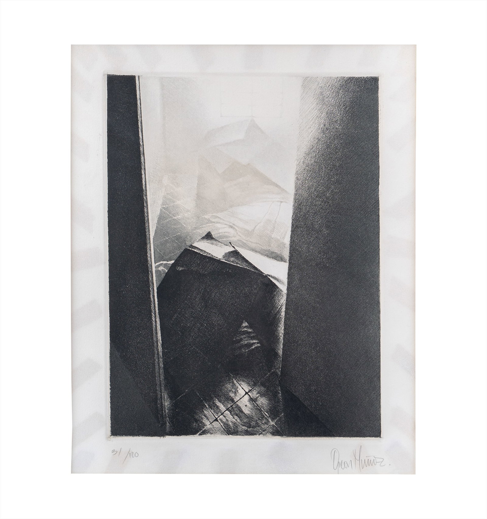 OSCAR MUNOZ (1951, Colombia): Sin Titulo, sf.Grabado sobre papelMedidas: 48 x 38 cm Edicion 31/100Buen estado de conservacion. Presenta manchas sobre el reverso del papel.Coleccion Privada