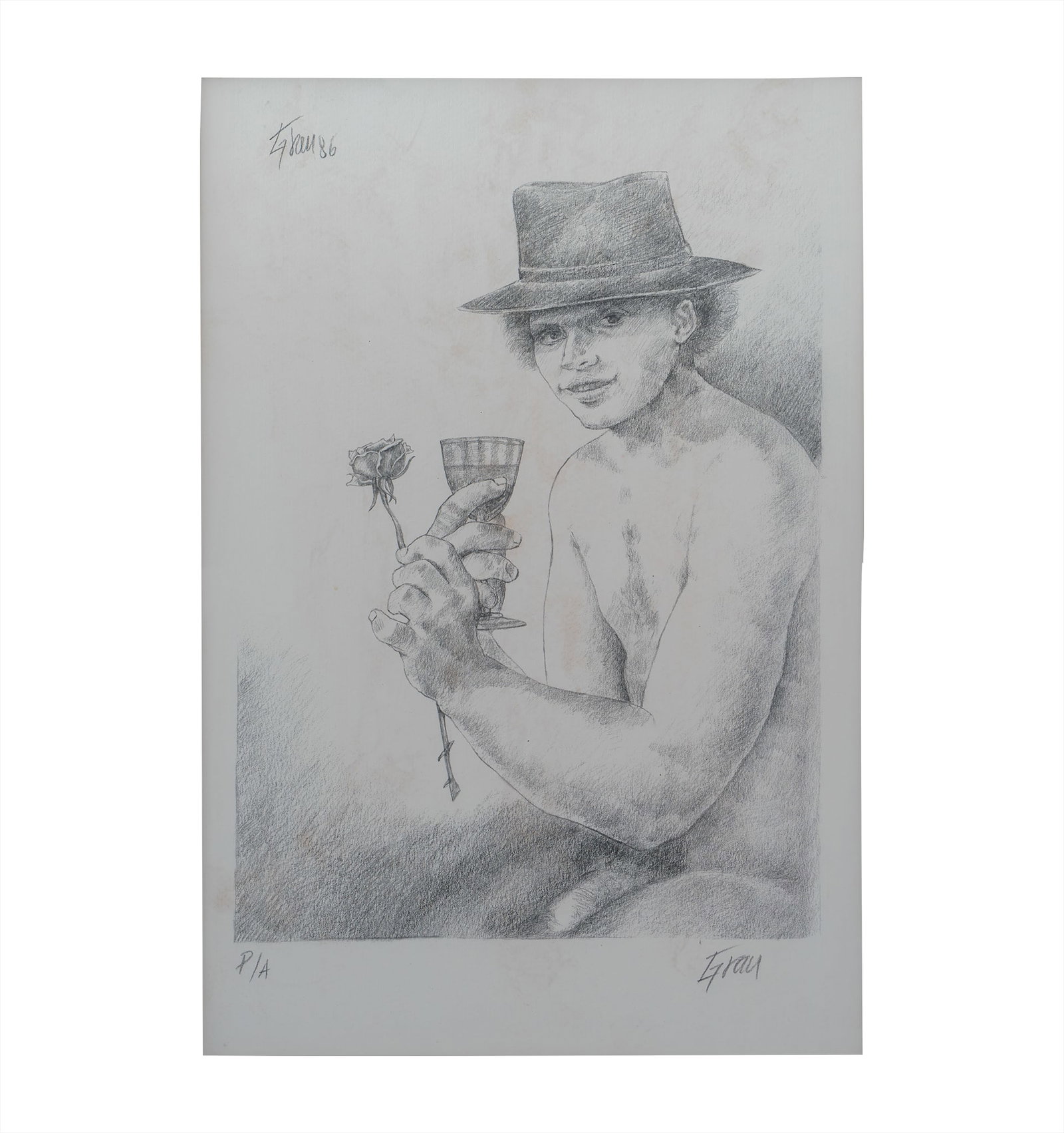 ENRIQUE GRAU (1920, Colombia-2004, Colombia): Sin Titulo, 1986Litografia sobre papelMedidas: 45 x 31 cmEdicion Prueba de ArtistaBuen estado de conservacion.Coleccion privada.