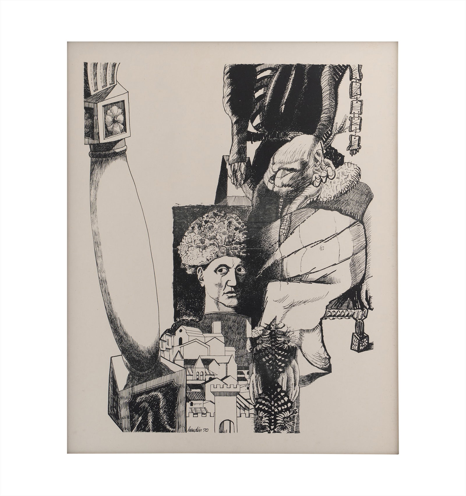 AUGUSTO RENDON (1933-2020, Colombia): Sin Titulo, 1970Litografia sobre papelMedidas: 42.5 x 34.5 cm Edicion abiertaBuen estado de conservacion.Coleccion privada.