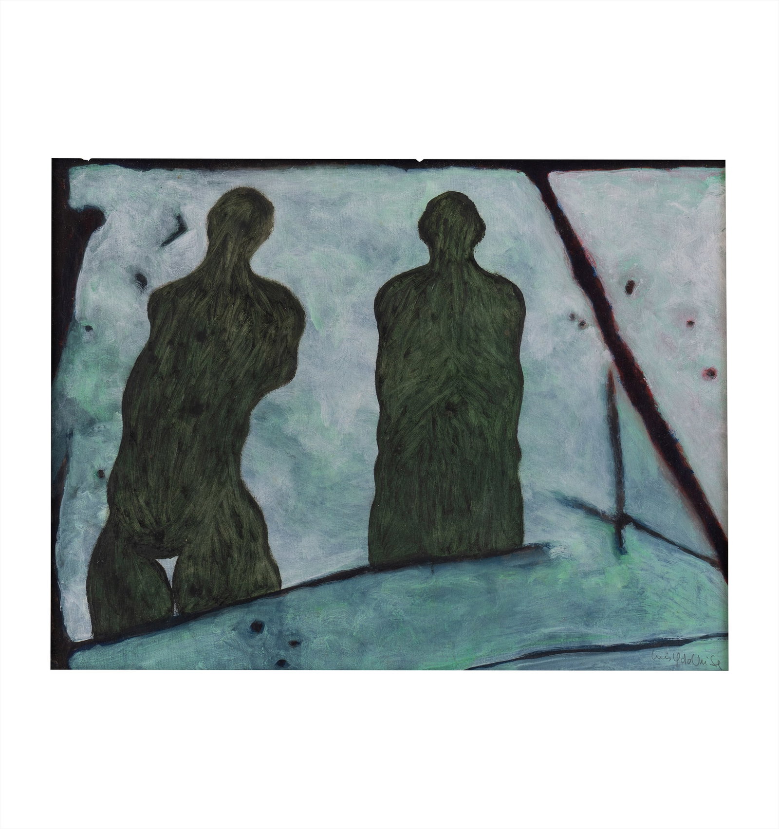 LUIS FERNANDO URIBE (1950, Colombia): Sin Titulo, sf.Tecnica mixta sobre papel Medidas: 37.5 x 49 cmBuen estado de conservacion.Coleccion privada.