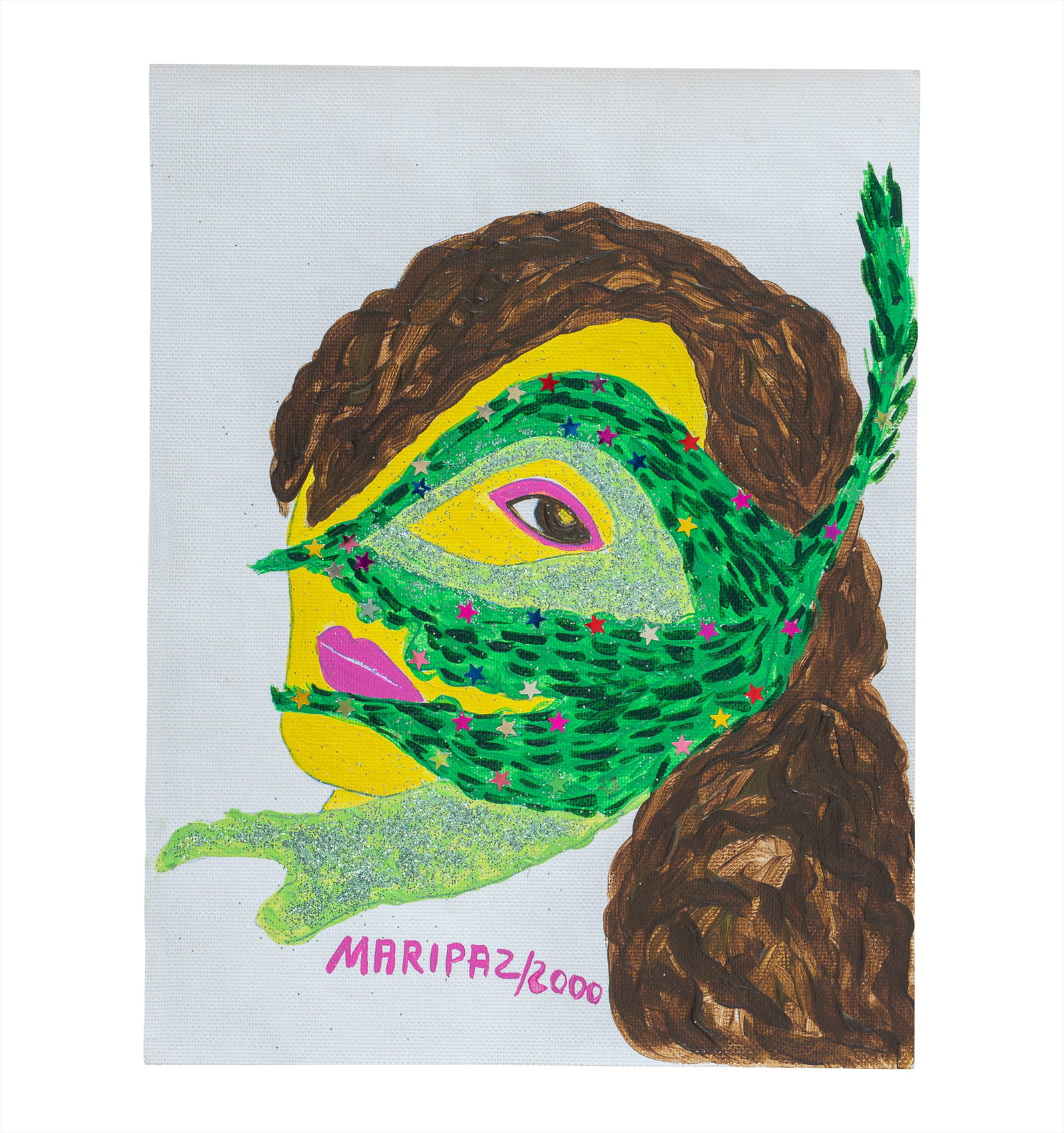 MARIPAZ JARAMILLO (1948, Colombia): Sin Titulo, 2000Tecnica mixta sobre BannerMedidas: 28 x 22 cmBuen estado de conservacion.Coleccion privada.