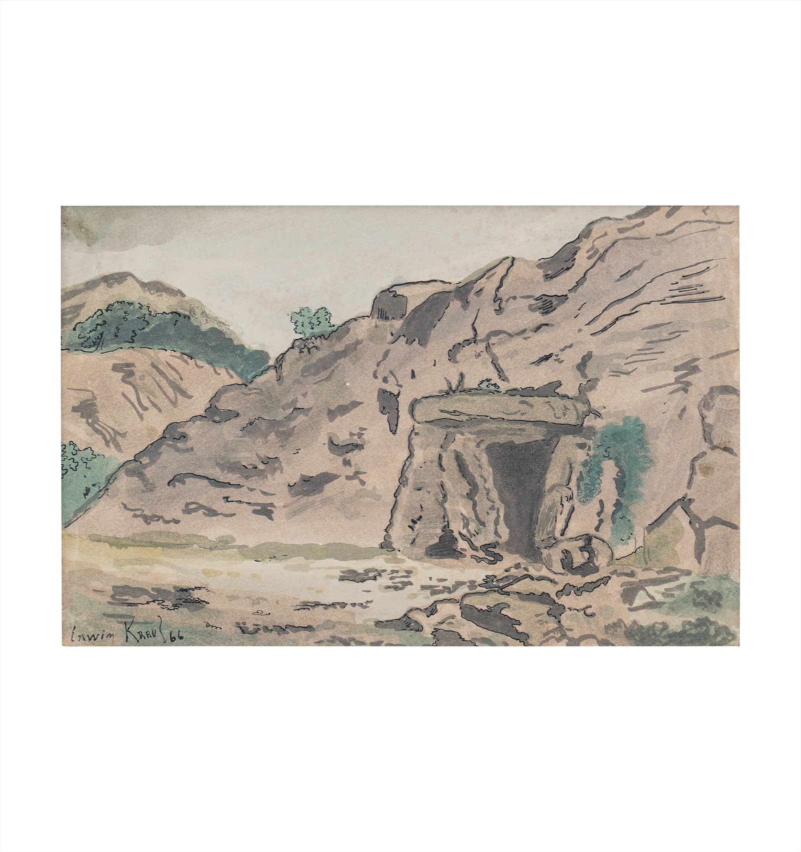 ERWIN KRAUS (1911, Colombia - 1998, Colombia): Sin Titulo, sf.Acuarela con tinta sobre papelMedidas: 16 x 25 cmBuen estado de conservación.Colección privada.