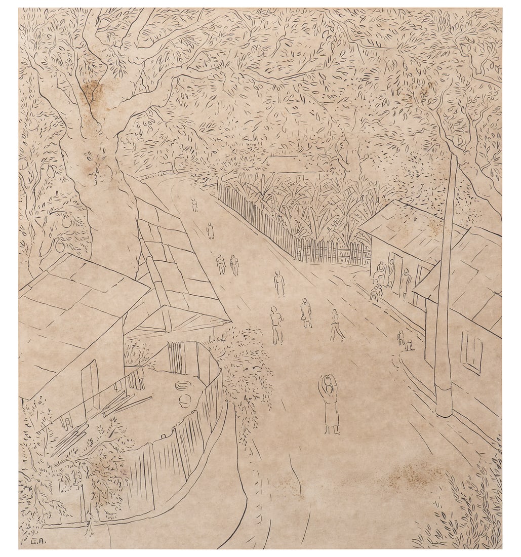 GONZALO ARIZA (1912, Colombia - 1995, Colombia): Sin Titulo, sf.Tinta sobre papelMedidas: 38 x 33.5 cm Buen estado de conservacion. El papel presenta pequenas manchas. Coleccion privada.
