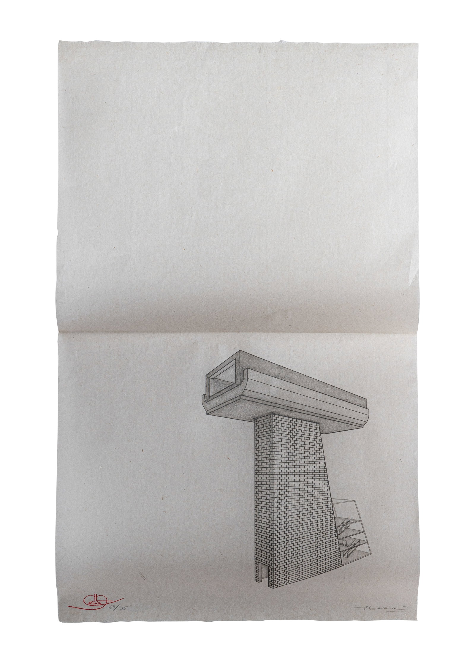 CARLOS GARAICOA (1967, Cuba): Lineas ocultas, 2020Photogravure sobre papel bambu y kozo dobladoMedidas: 64 x 38 cm Edicion 59/75Buen estado de Conservacion. Coleccion privada. Firmado y seriado por el artista.