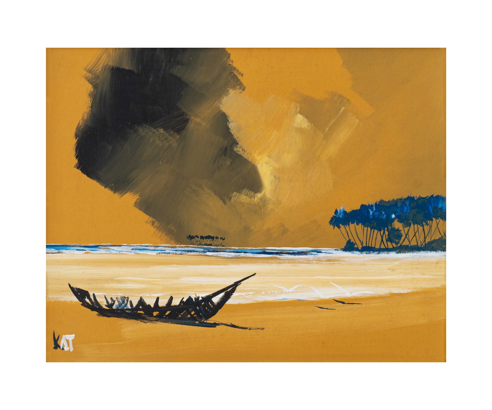 ENRIQUE CALLE KAT (1942, Colombia - 1994, Colombia): Sin Titulo, sf.Acrilico sobre tabla Medidas: 54 x 68 cm Buen estado de conservacion.Coleccion privada.